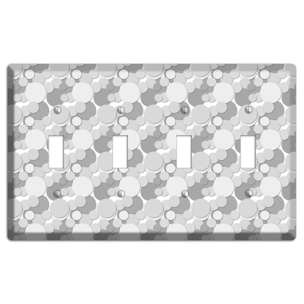 Multi Grey Bubble Dots 4 Toggle Wallplate