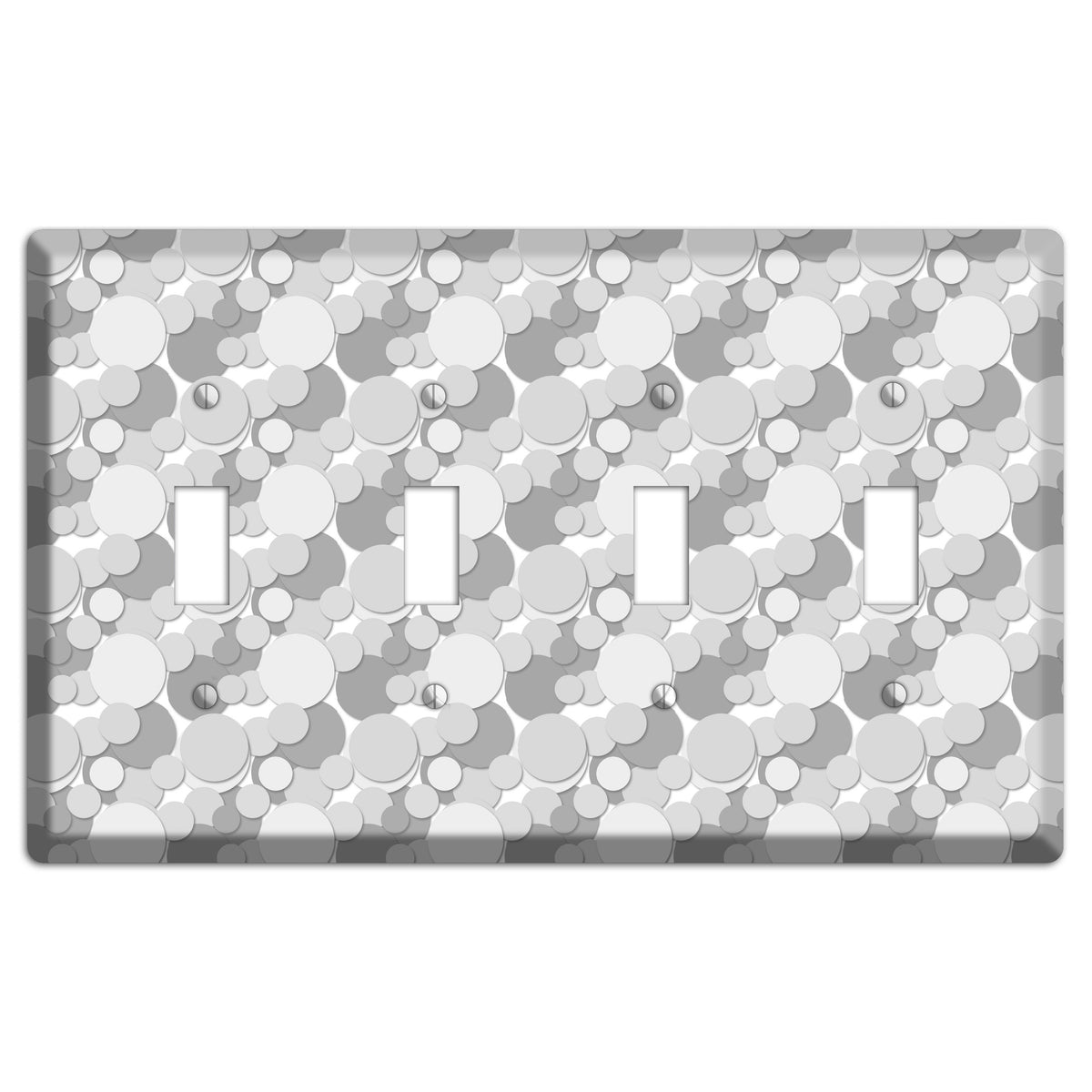 Multi Grey Bubble Dots 4 Toggle Wallplate