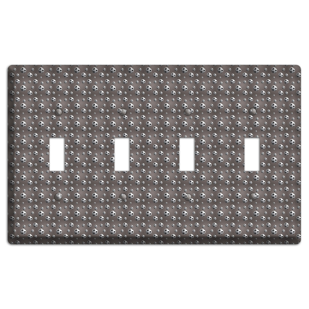 Grey with Soccer Balls 4 Toggle Wallplate