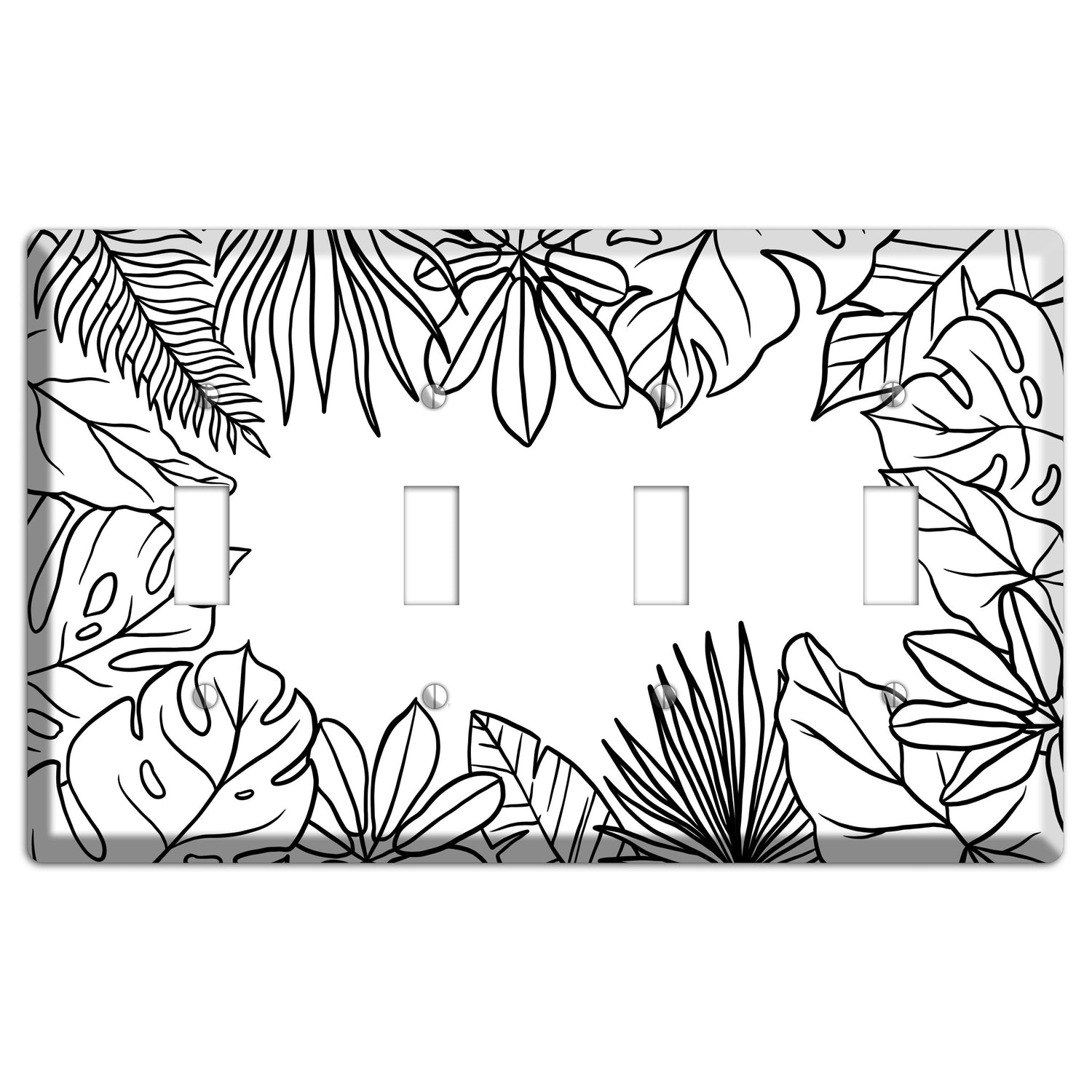 Hand-Drawn Leaves 3 4 Toggle Wallplate