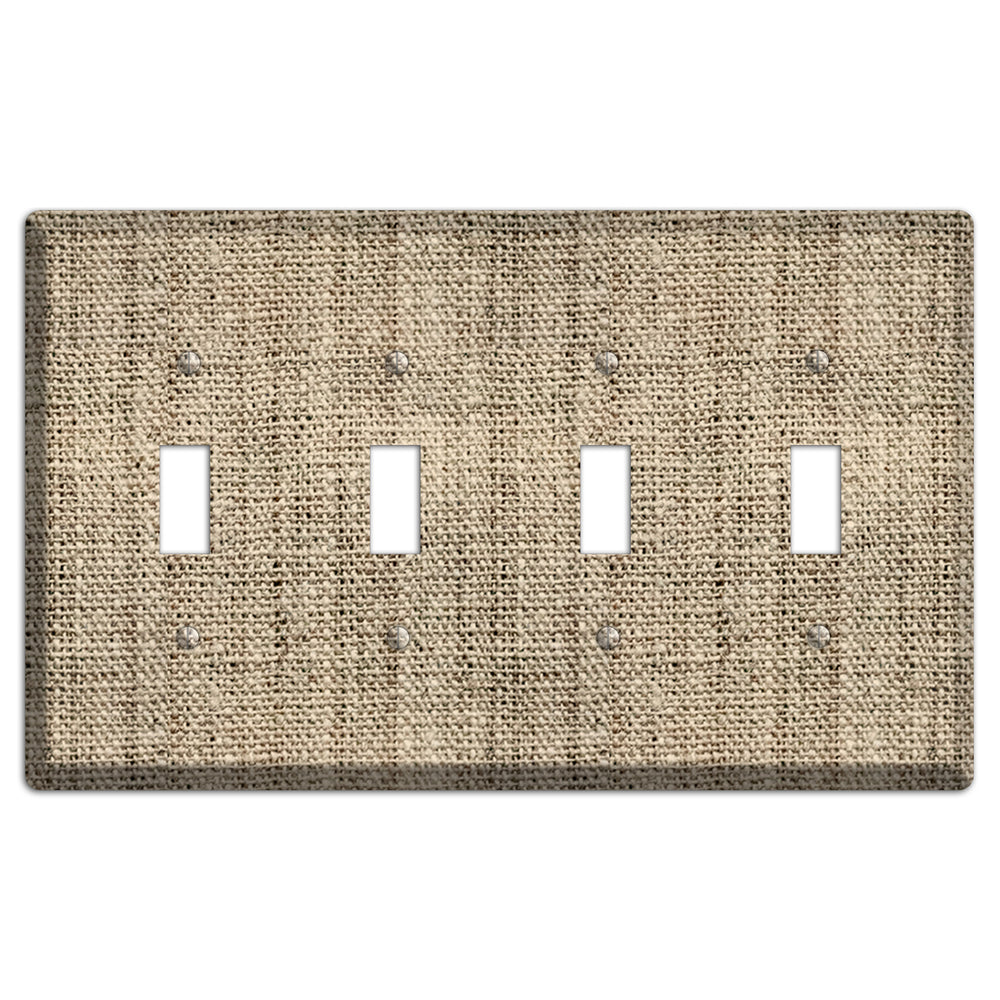 Hillary Burlap 4 Toggle Wallplate