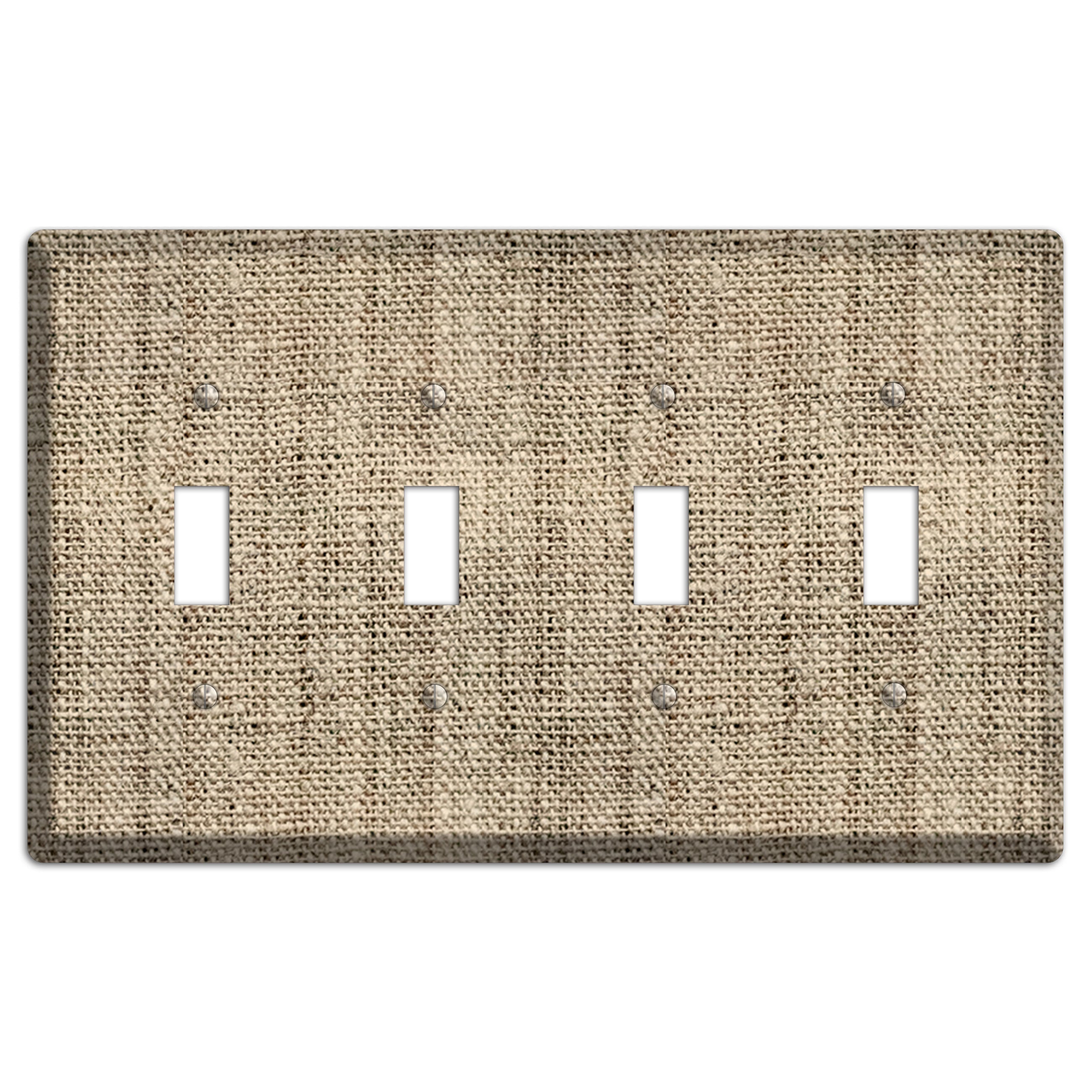 Hillary Burlap 4 Toggle Wallplate