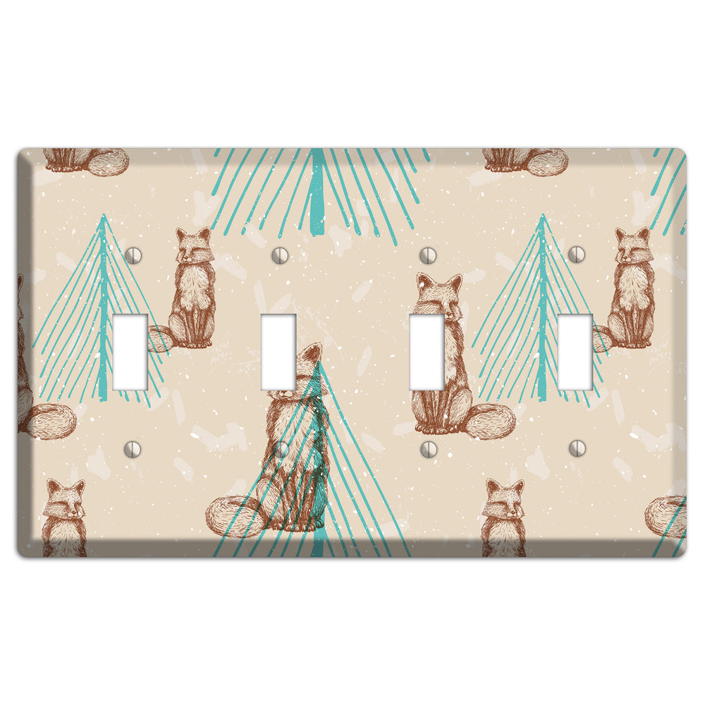 Wildlife Fox 4 Toggle Wallplate