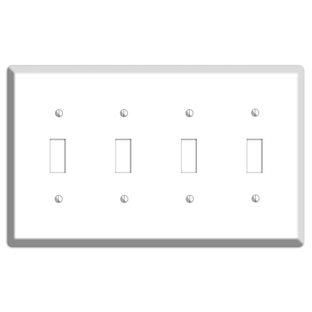White Metal 4 Toggle Wallplate