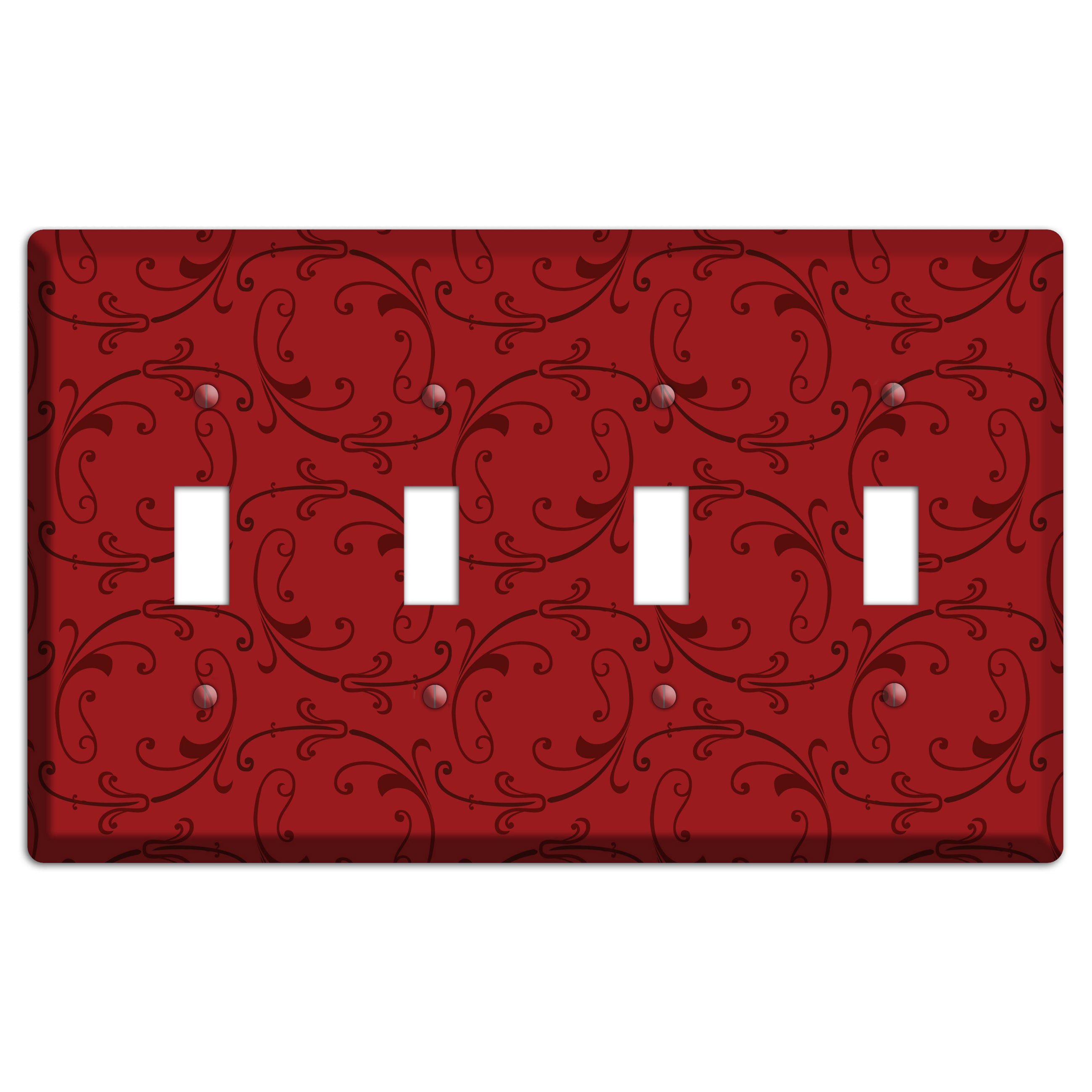Red Victorian Sprig 4 Toggle Wallplate