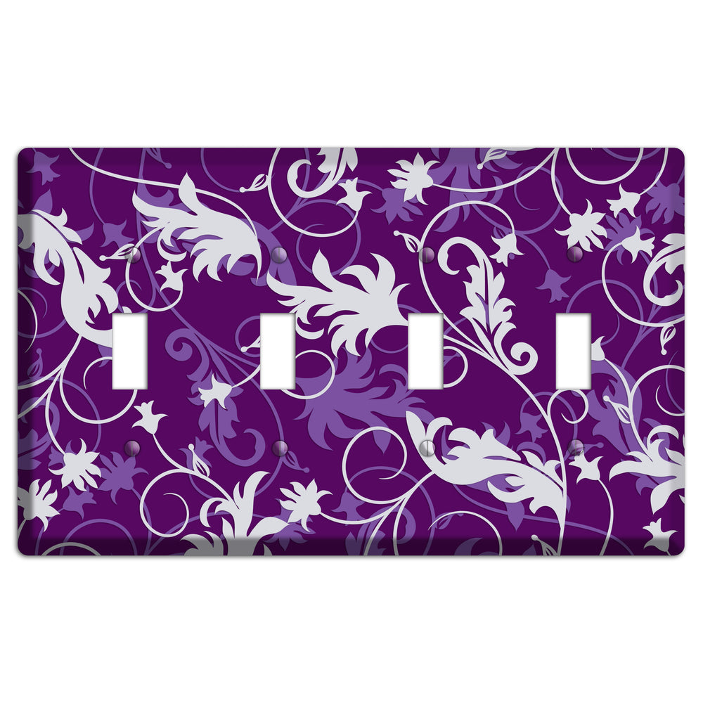 Purple Victorian 4 Toggle Wallplate
