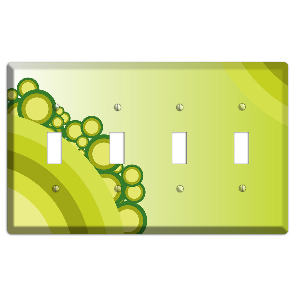 Green Rainbow Dots 4 Toggle Wallplate