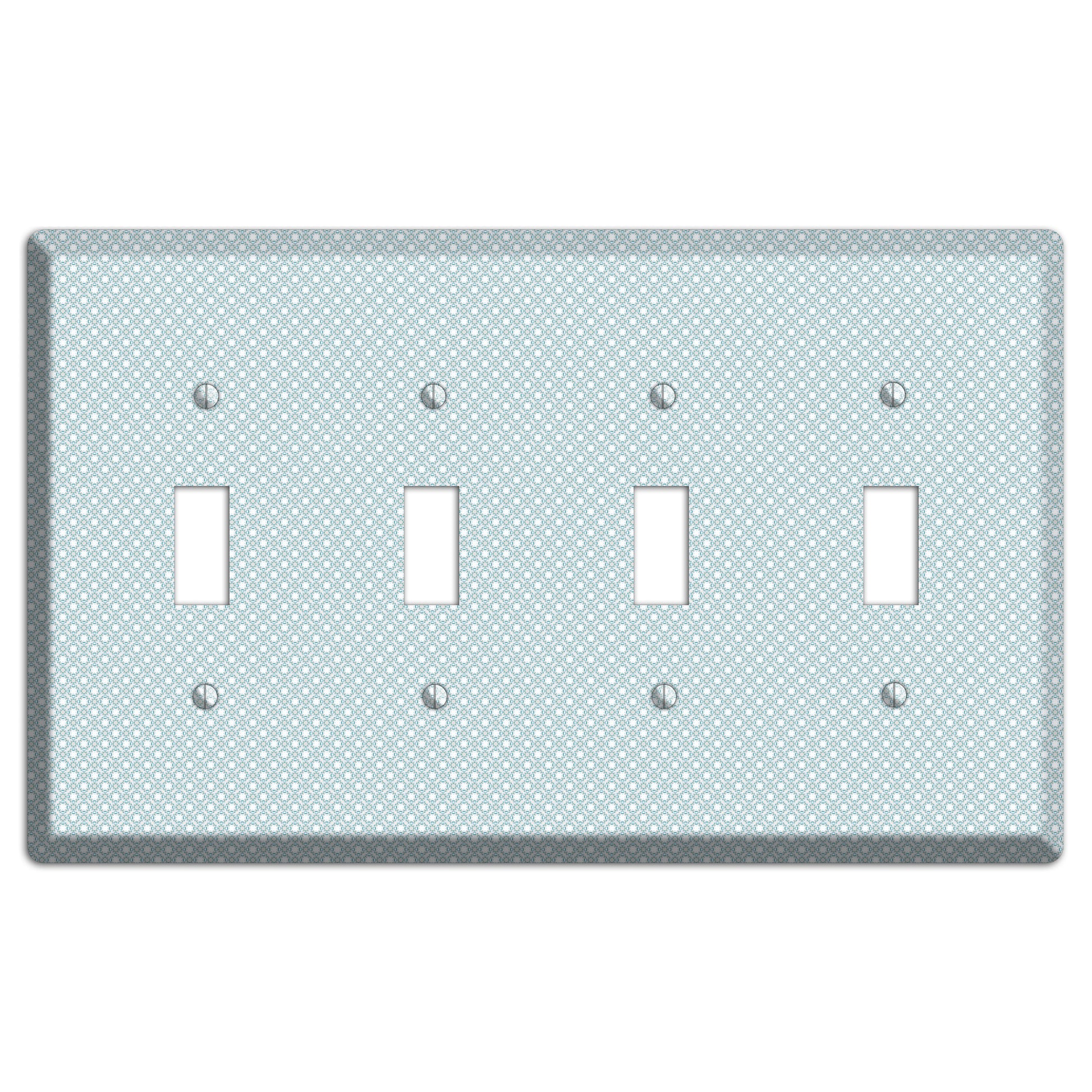 Light Blue Geometric 4 Toggle Wallplate