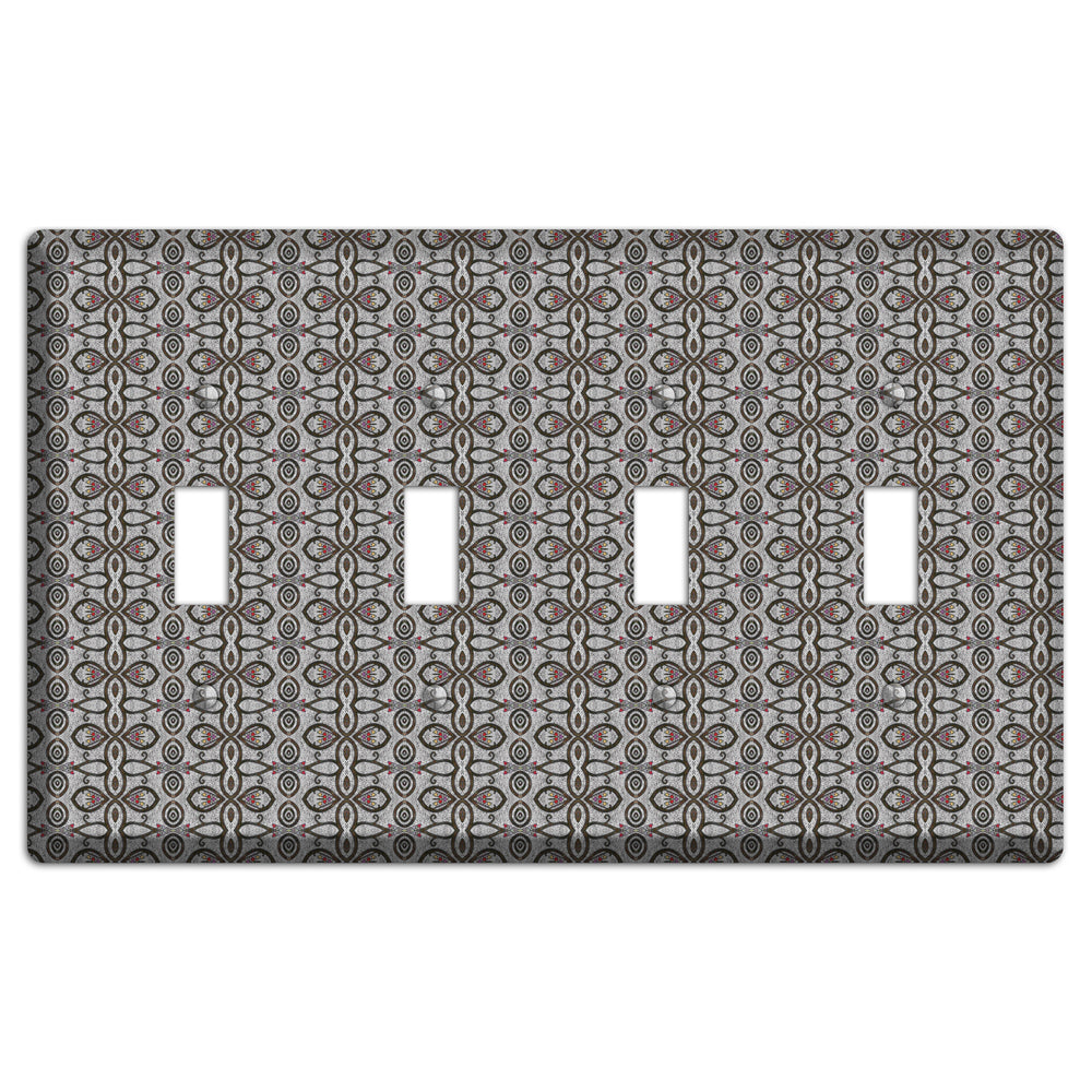 Grey Tapestry 4 Toggle Wallplate