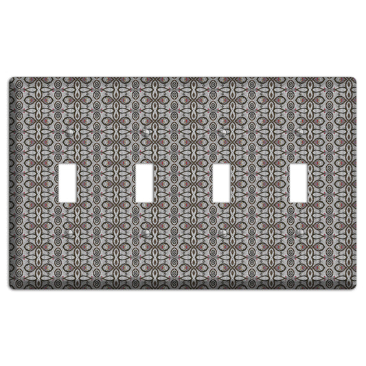 Grey Tapestry 4 Toggle Wallplate
