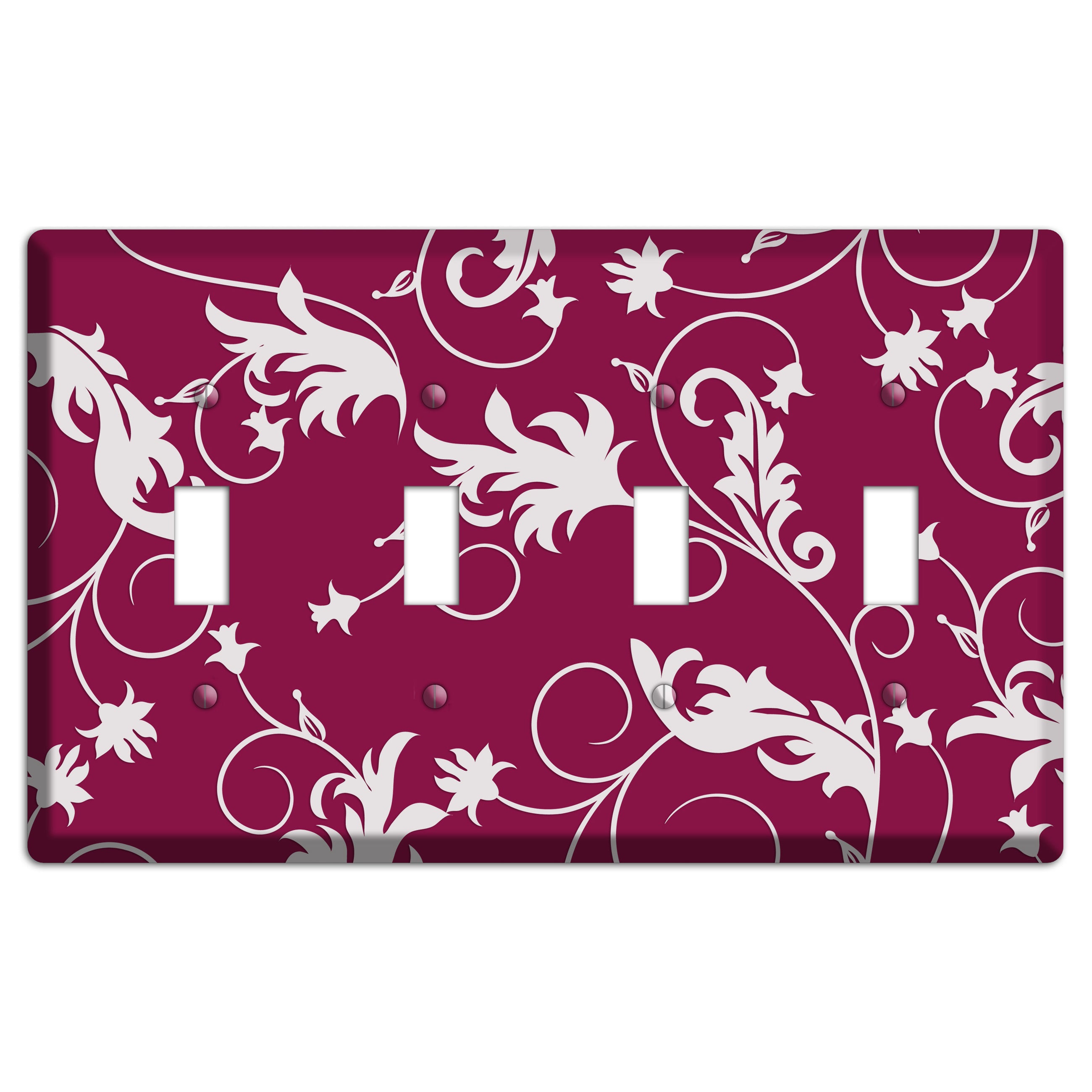 Fuschia Victorian Sprig 4 Toggle Wallplate