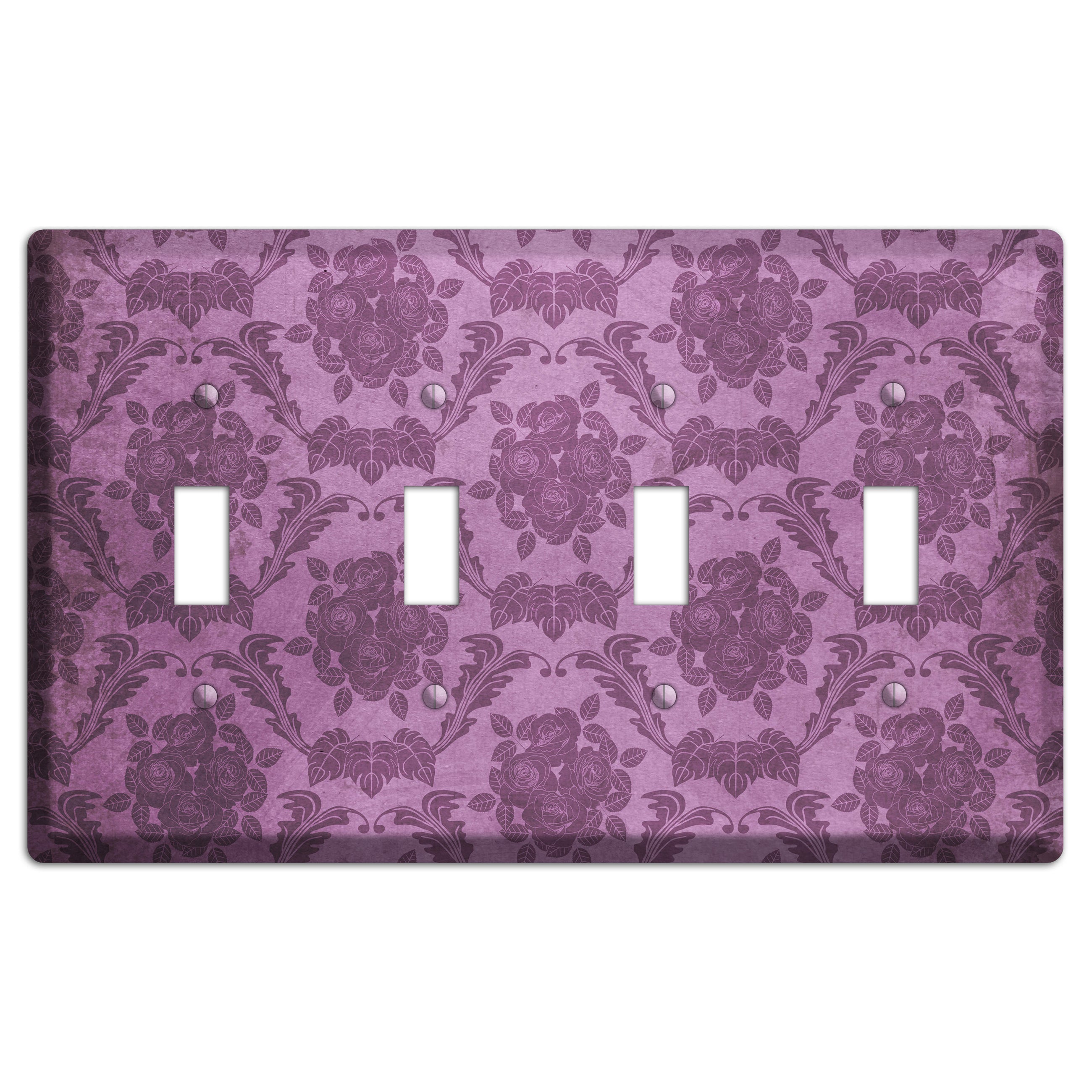 Bouquet Vintage Rose Damask 4 Toggle Wallplate
