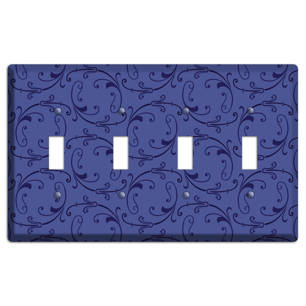 Green and Brown Argyle 4 Toggle Wallplate