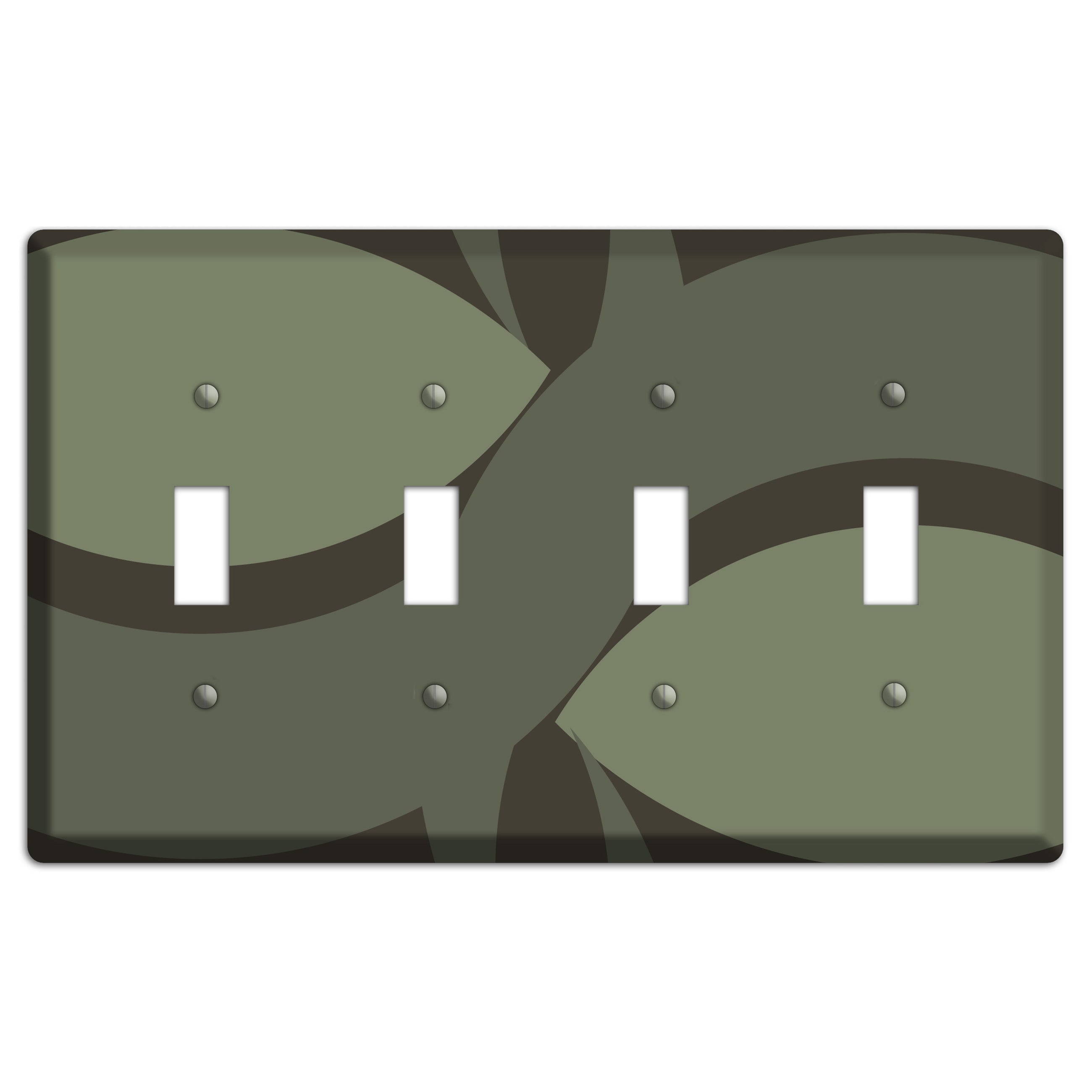 Olive Abstract 4 Toggle Wallplate