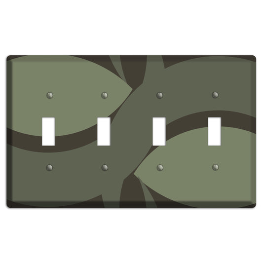 Olive Abstract 4 Toggle Wallplate