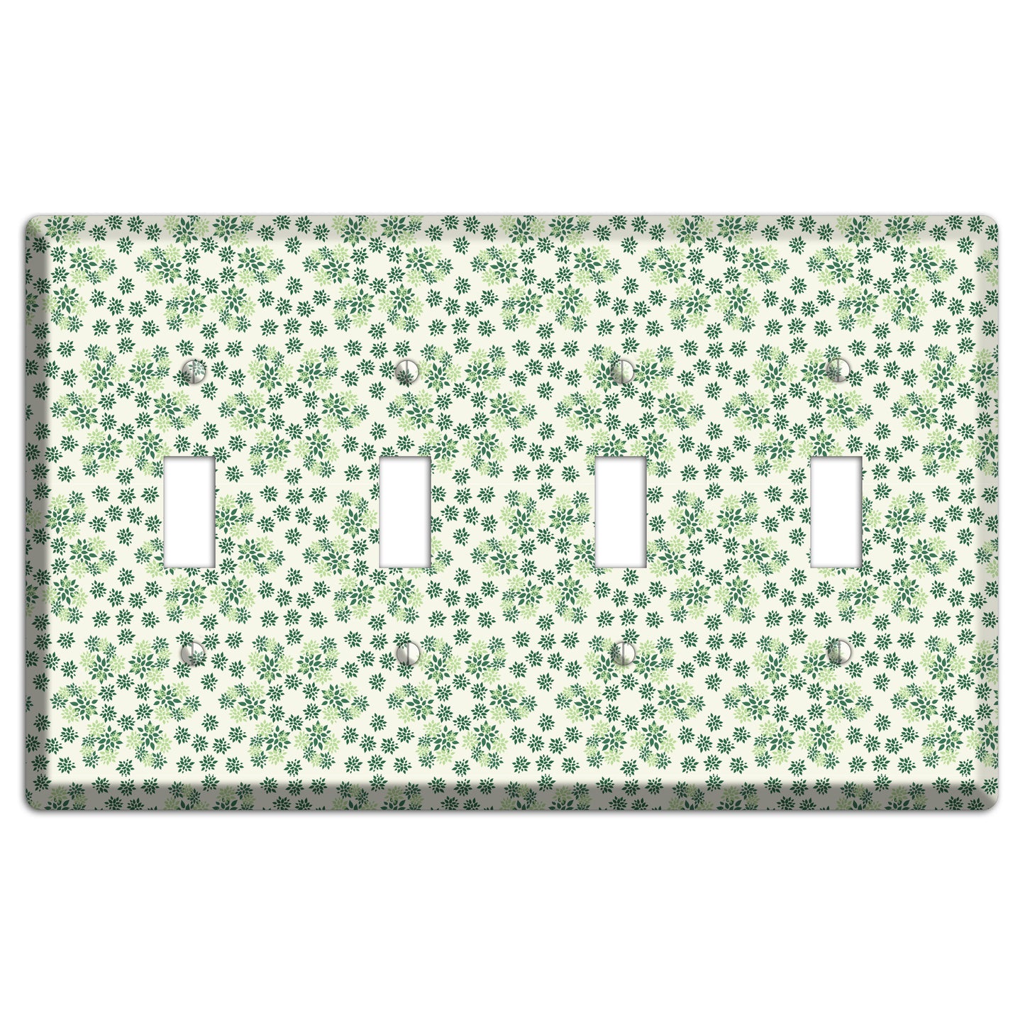 Multi Green Calico 4 Toggle Wallplate
