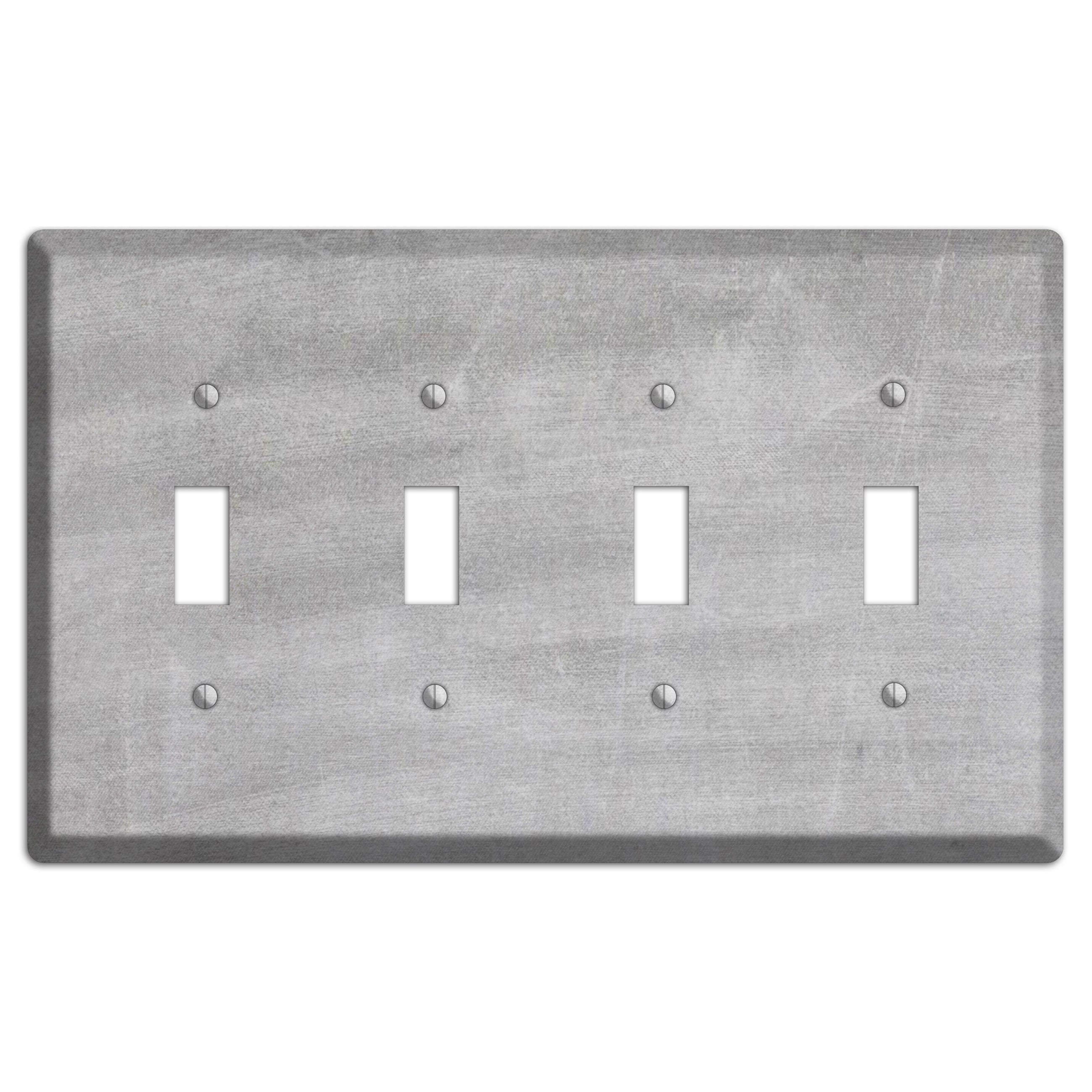 Chalk Light Grey 4 Toggle Wallplate
