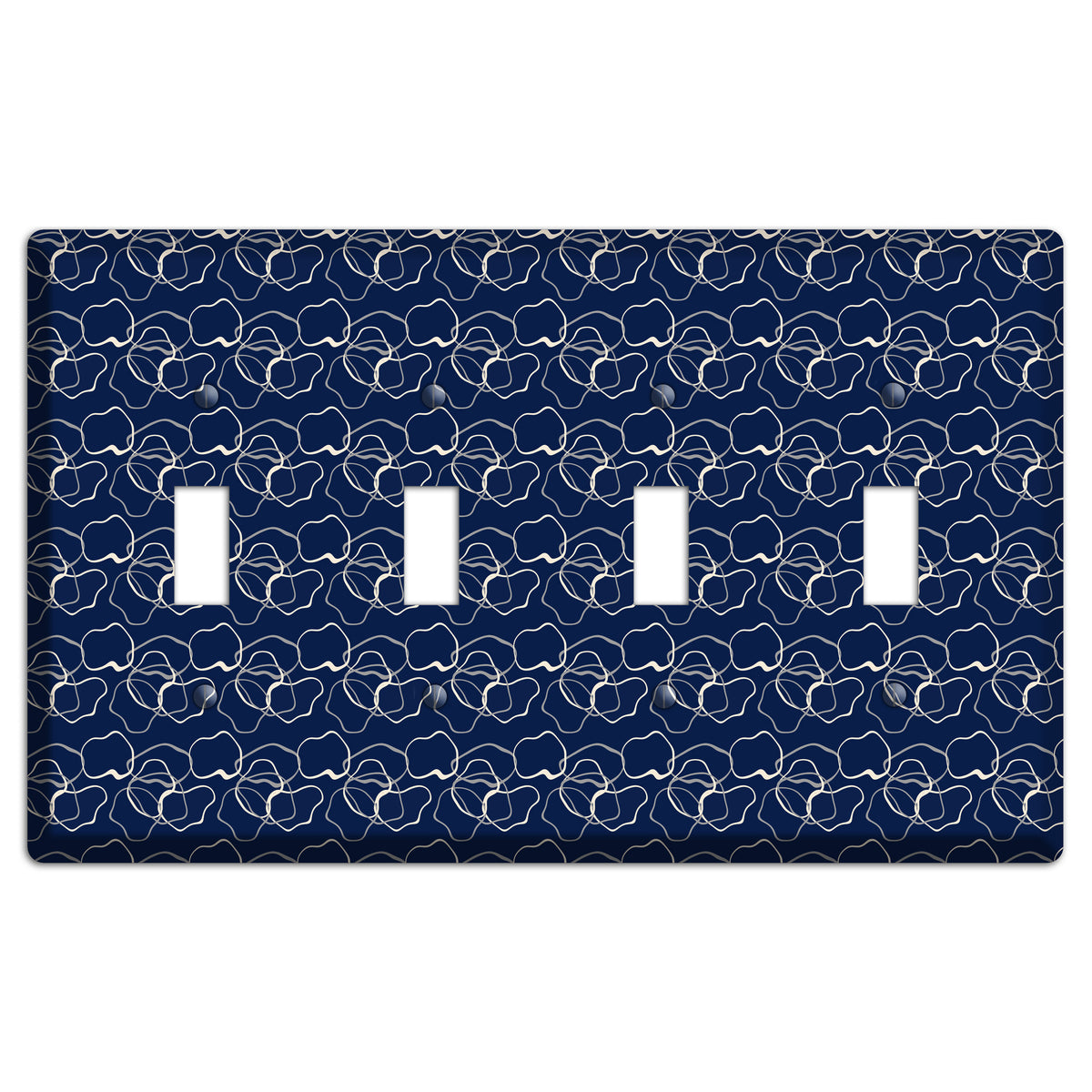 Blue with Irregular Circles 4 Toggle Wallplate