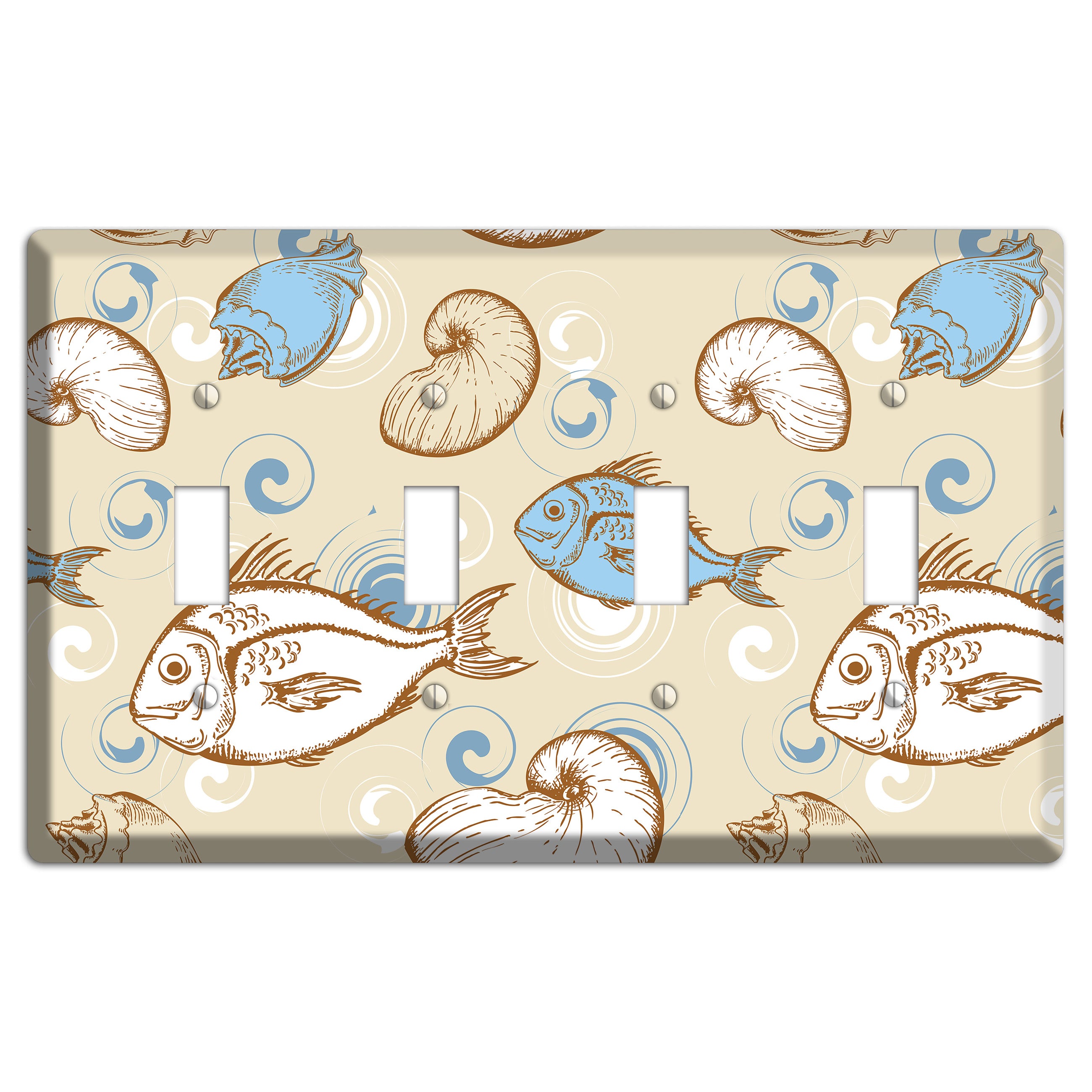 Mixed Sea Life Style 2 4 Toggle Wallplate