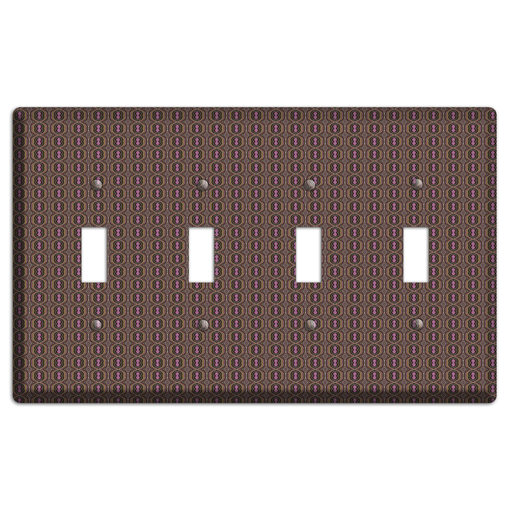 Brown Tapestry 4 Toggle Wallplate