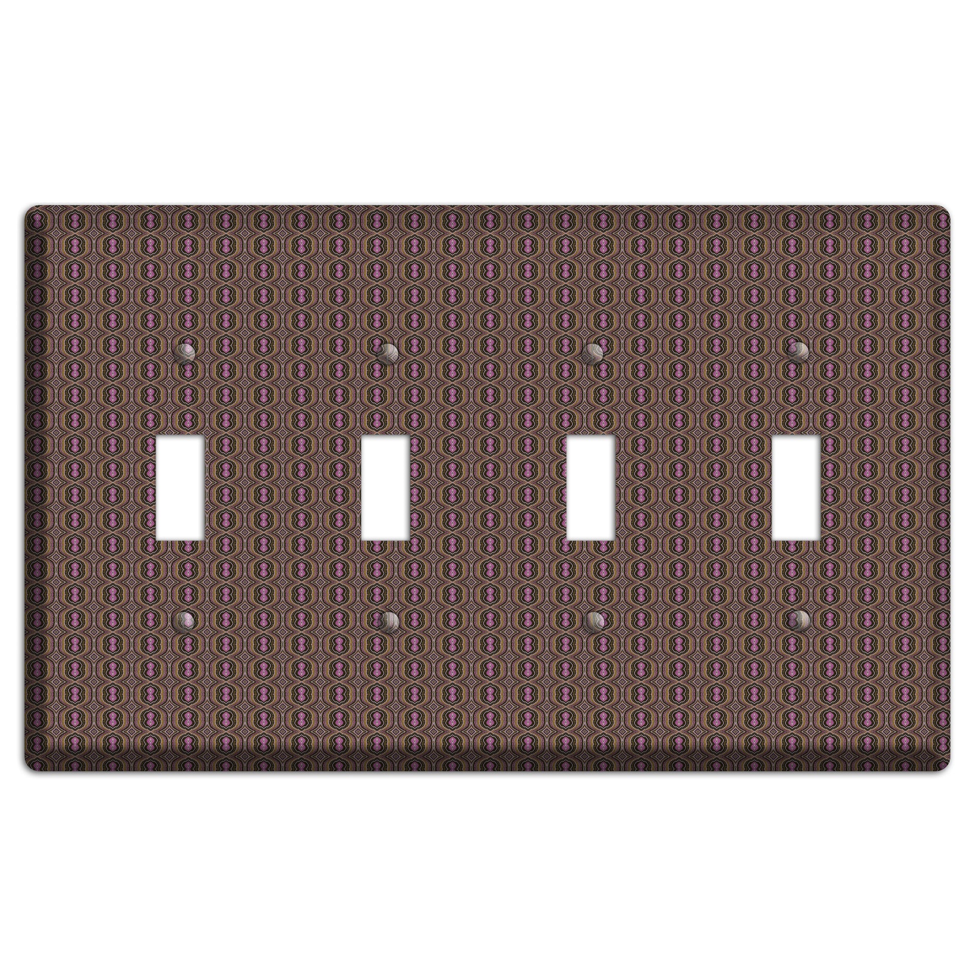 Brown Tapestry 4 Toggle Wallplate