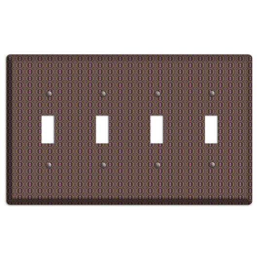 Brown Tapestry 4 Toggle Wallplate