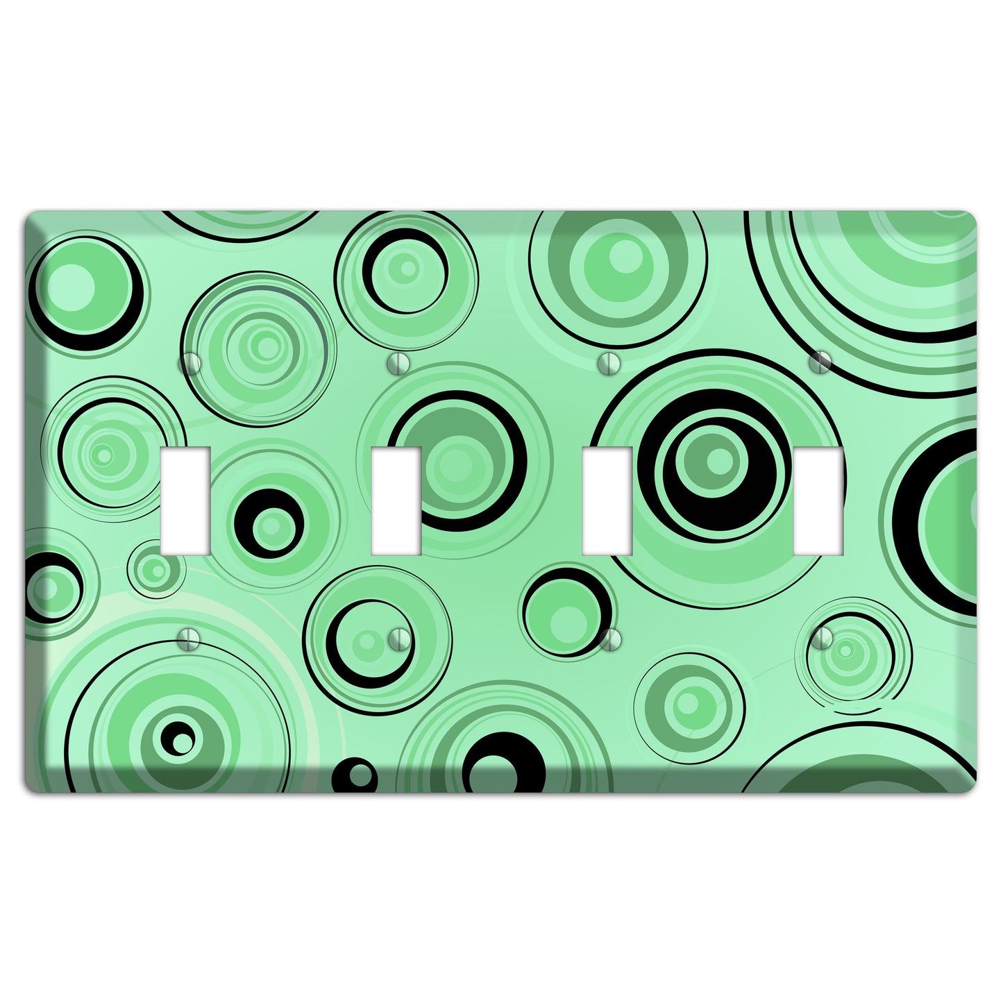 Mint Green Circles 4 Toggle Wallplate