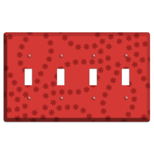 Multi Red Constellation 4 Toggle Wallplate