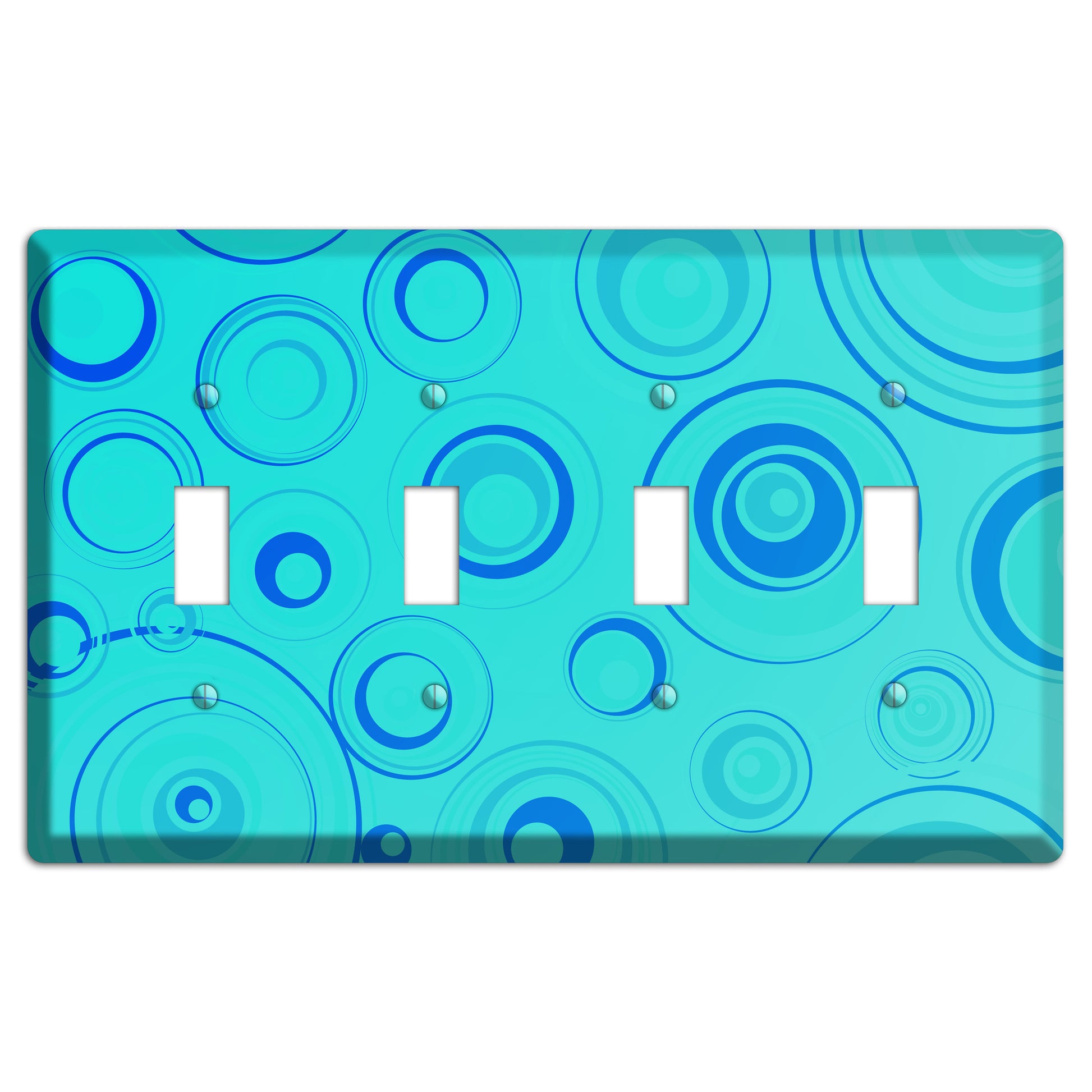 Turquoise Circles 4 Toggle Wallplate