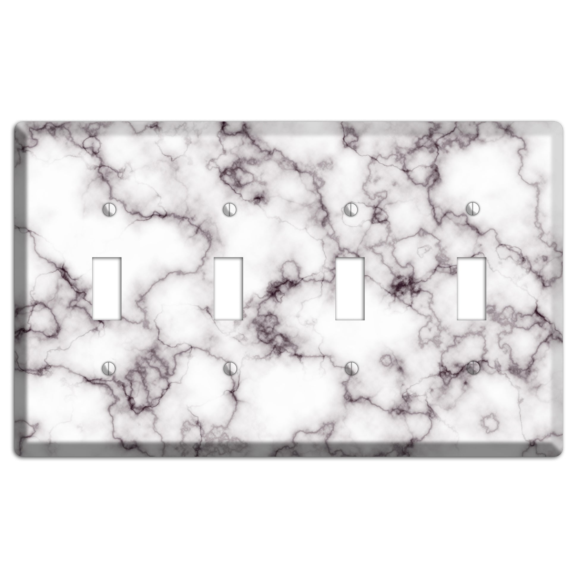 Black Stained Marble 4 Toggle Wallplate