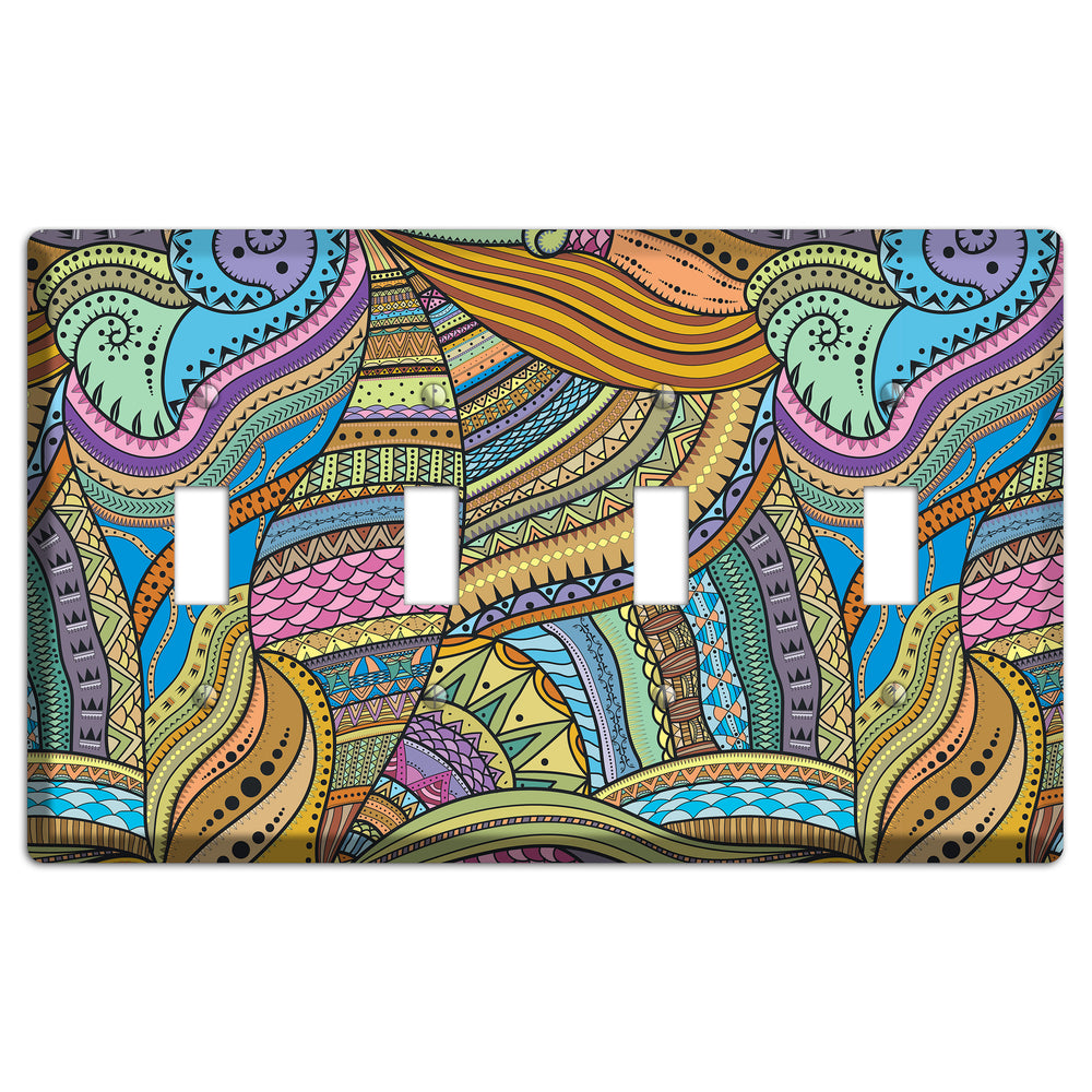 Retro Flourish 6 4 Toggle Wallplate