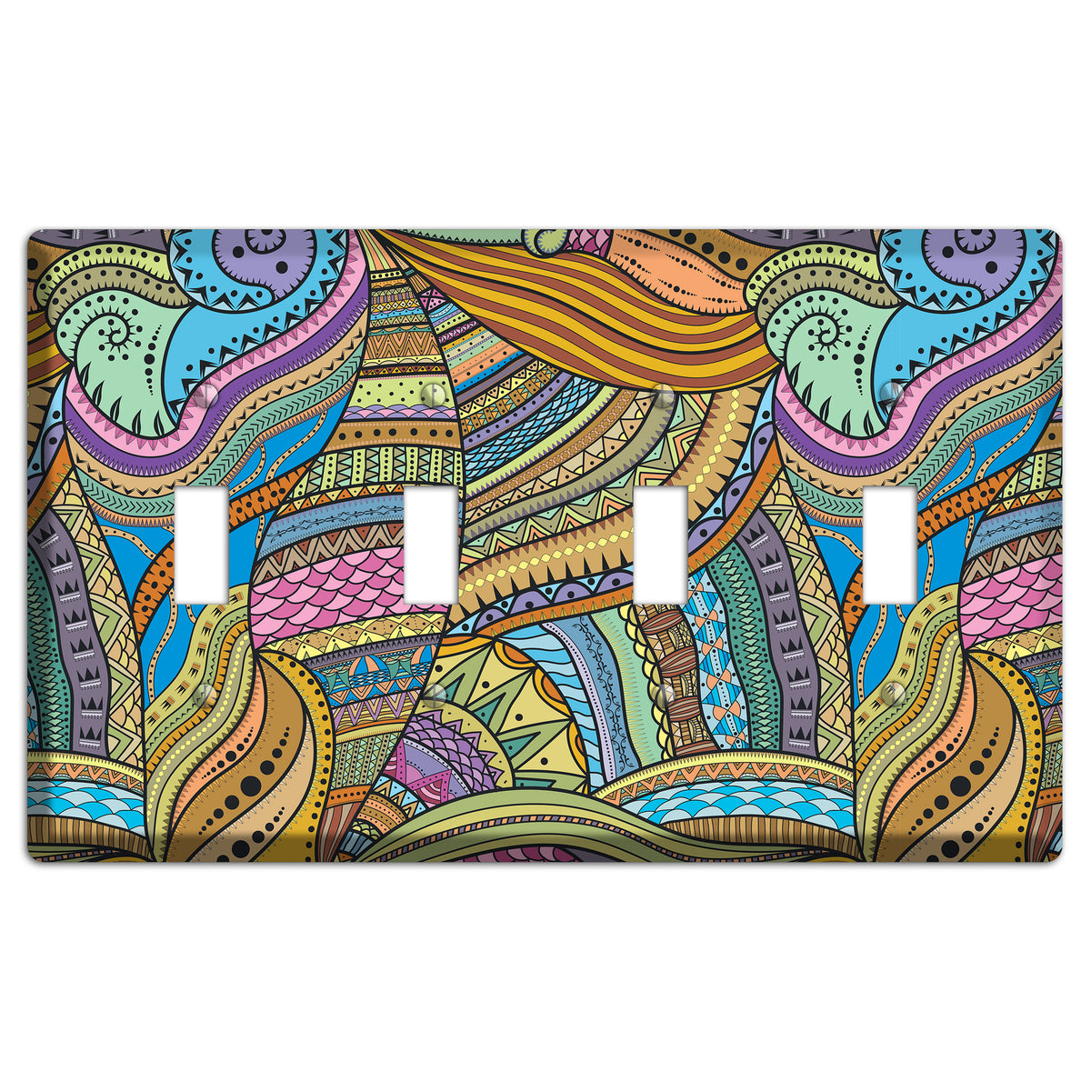 Retro Flourish 6 4 Toggle Wallplate