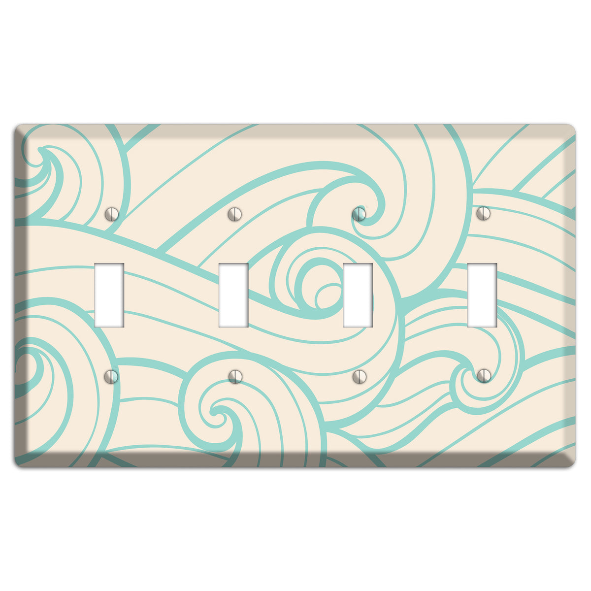 Abstract Curl Cream 4 Toggle Wallplate