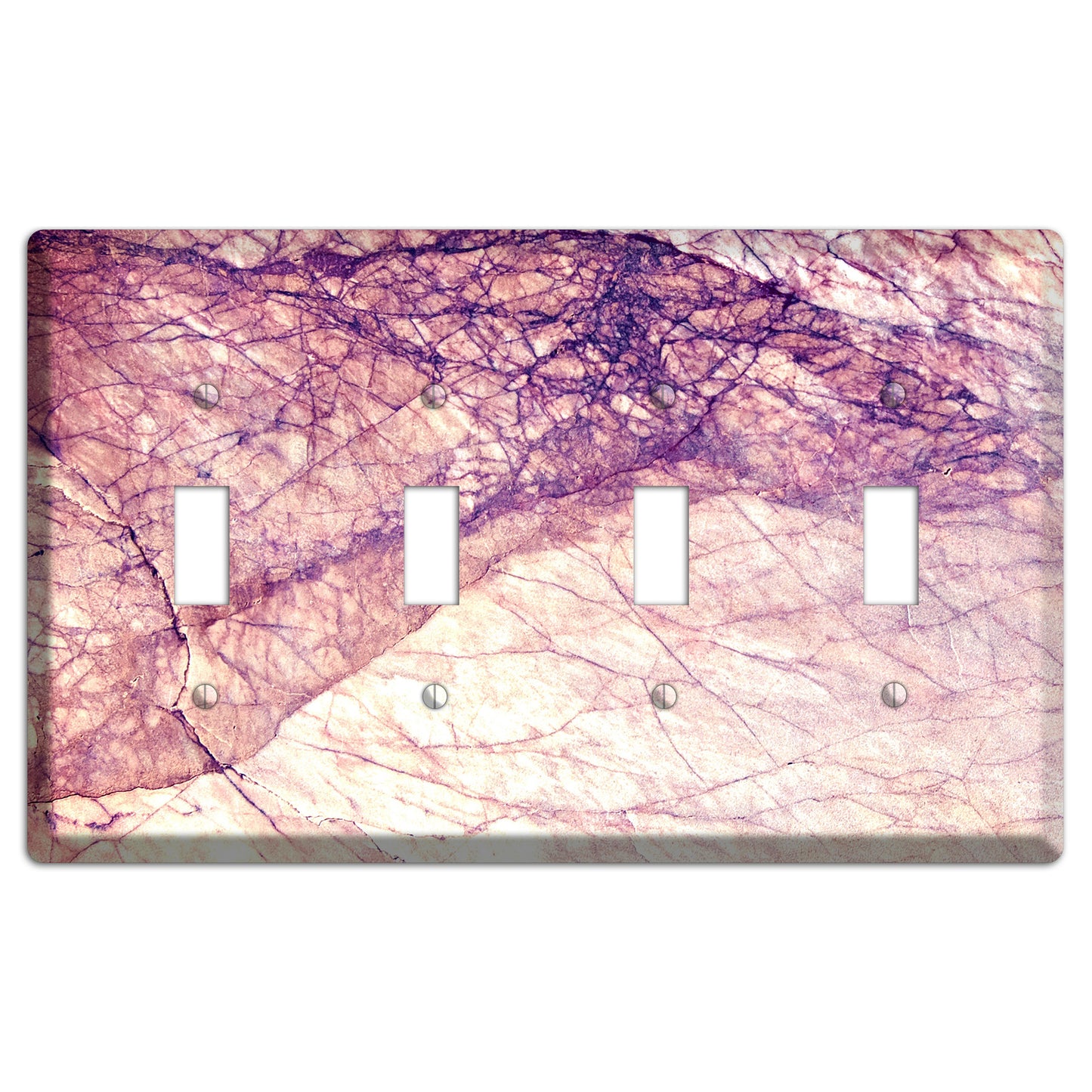 Cavern Pink Marble 4 Toggle Wallplate