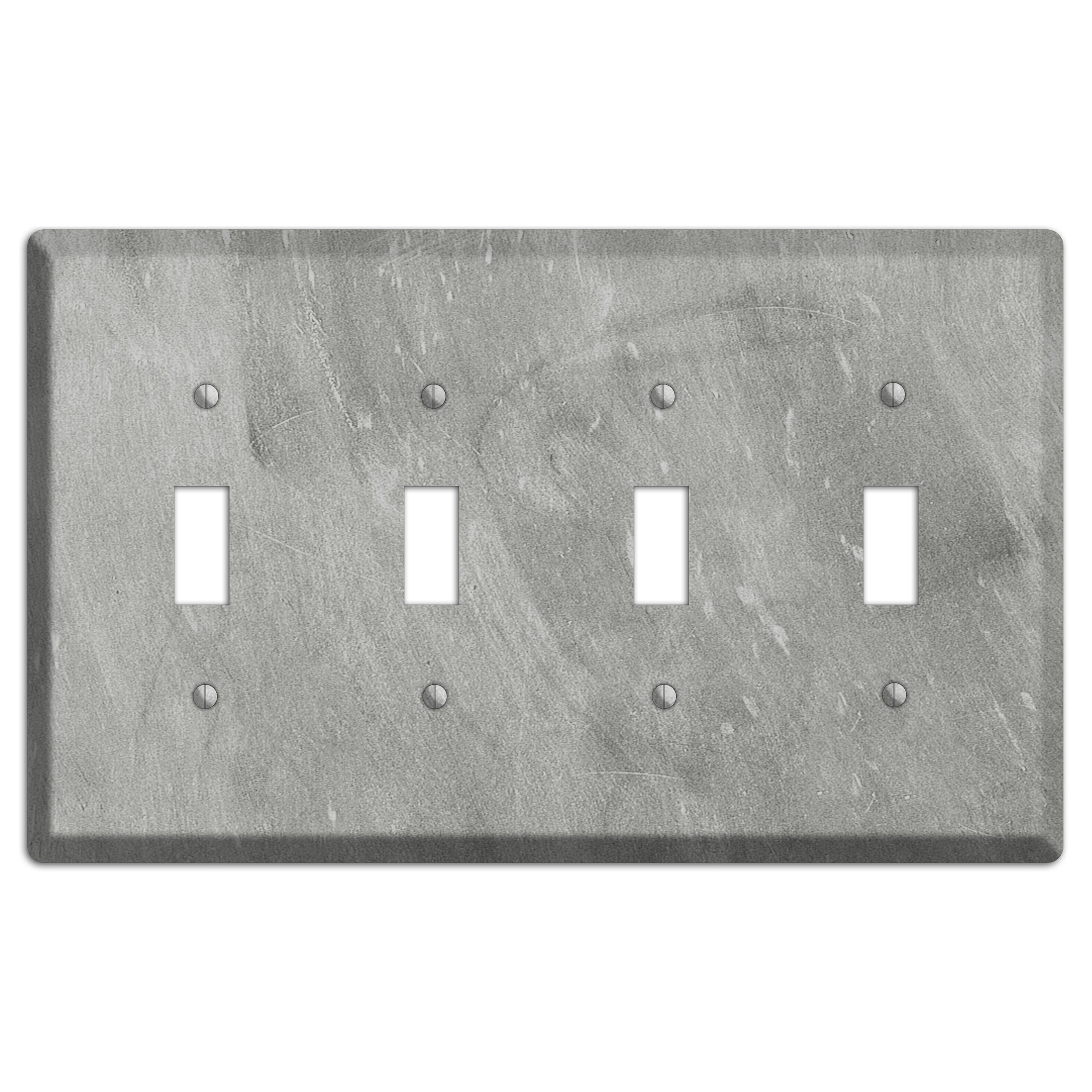 Chalk Grey 4 Toggle Wallplate