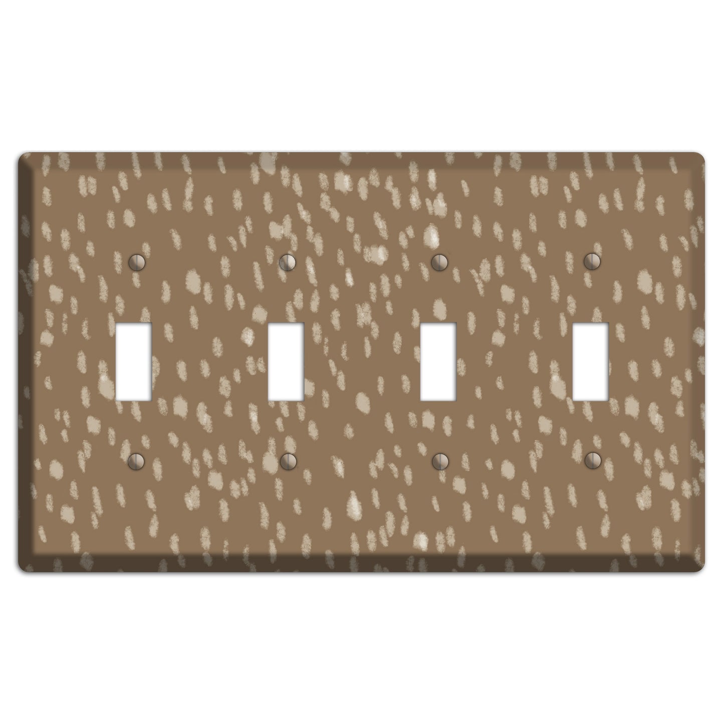 Brown and White Speckle 4 Toggle Wallplate