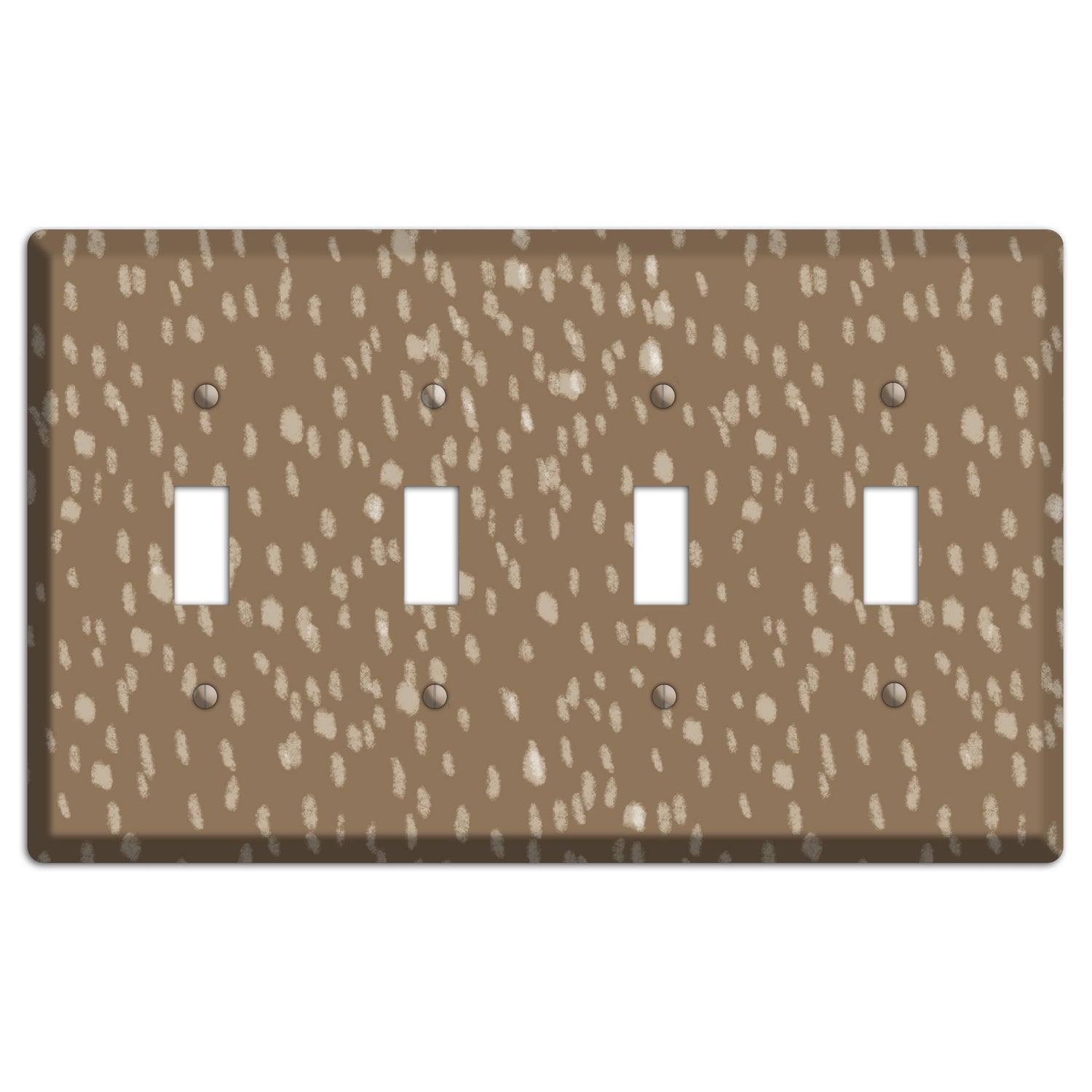 Brown and White Speckle 4 Toggle Wallplate
