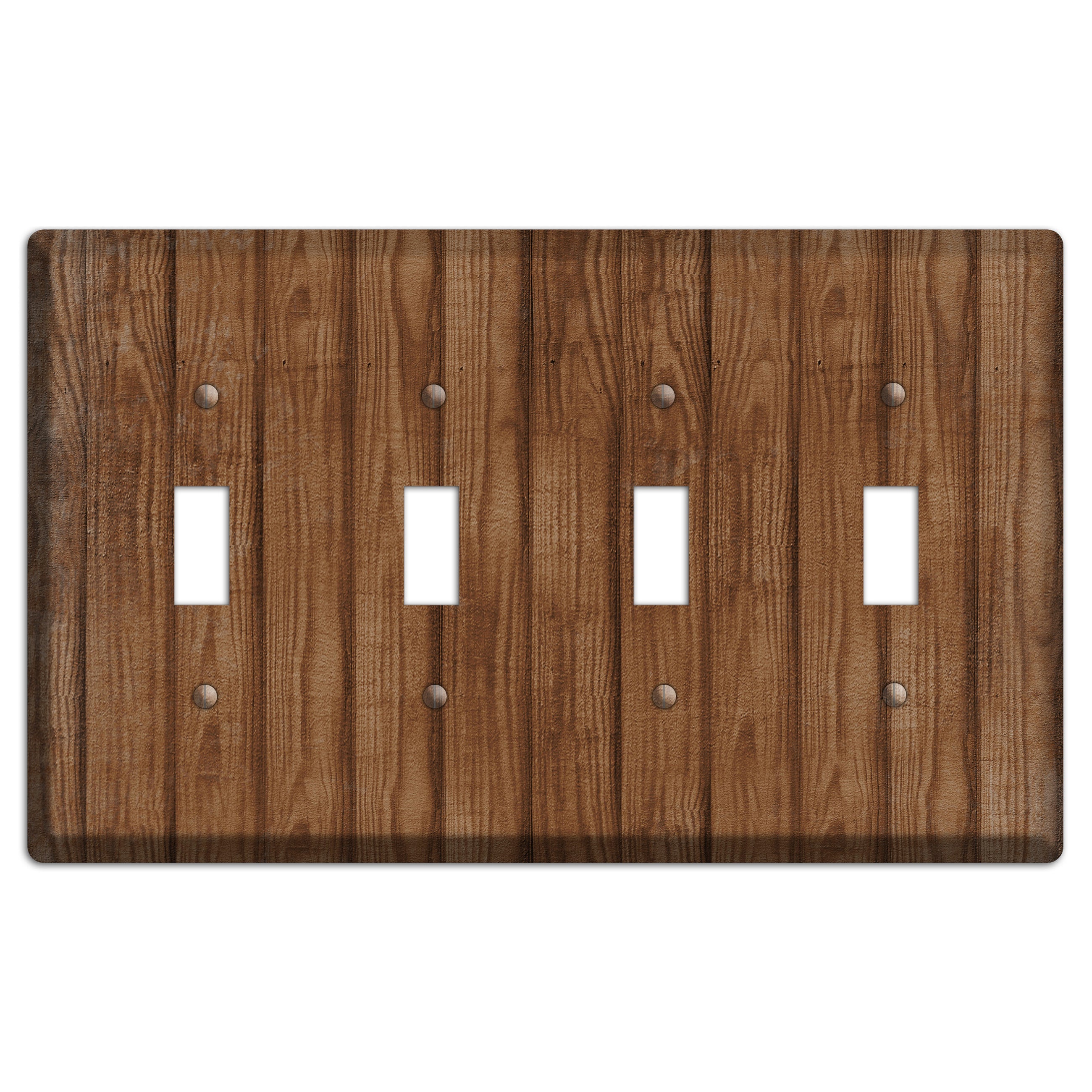 Old Copper Weathered Wood 4 Toggle Wallplate