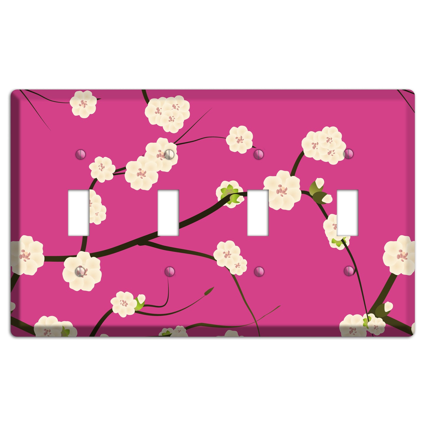 Pink Cherry Blossoms 2 4 Toggle Wallplate