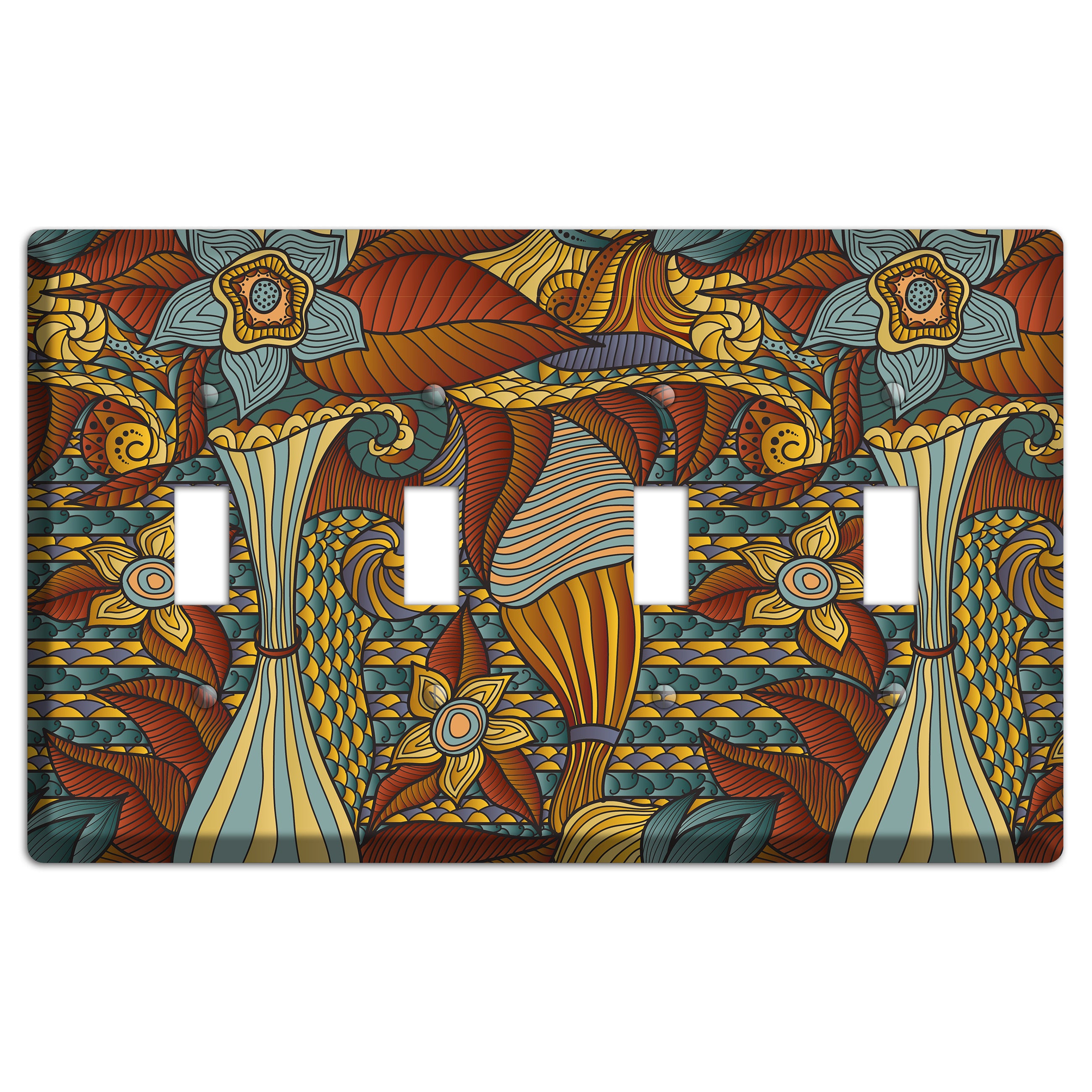 Retro Flourish 4 4 Toggle Wallplate