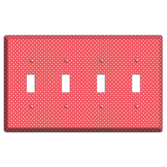 Multi Pink Tiny Polka Dots 4 Toggle Wallplate