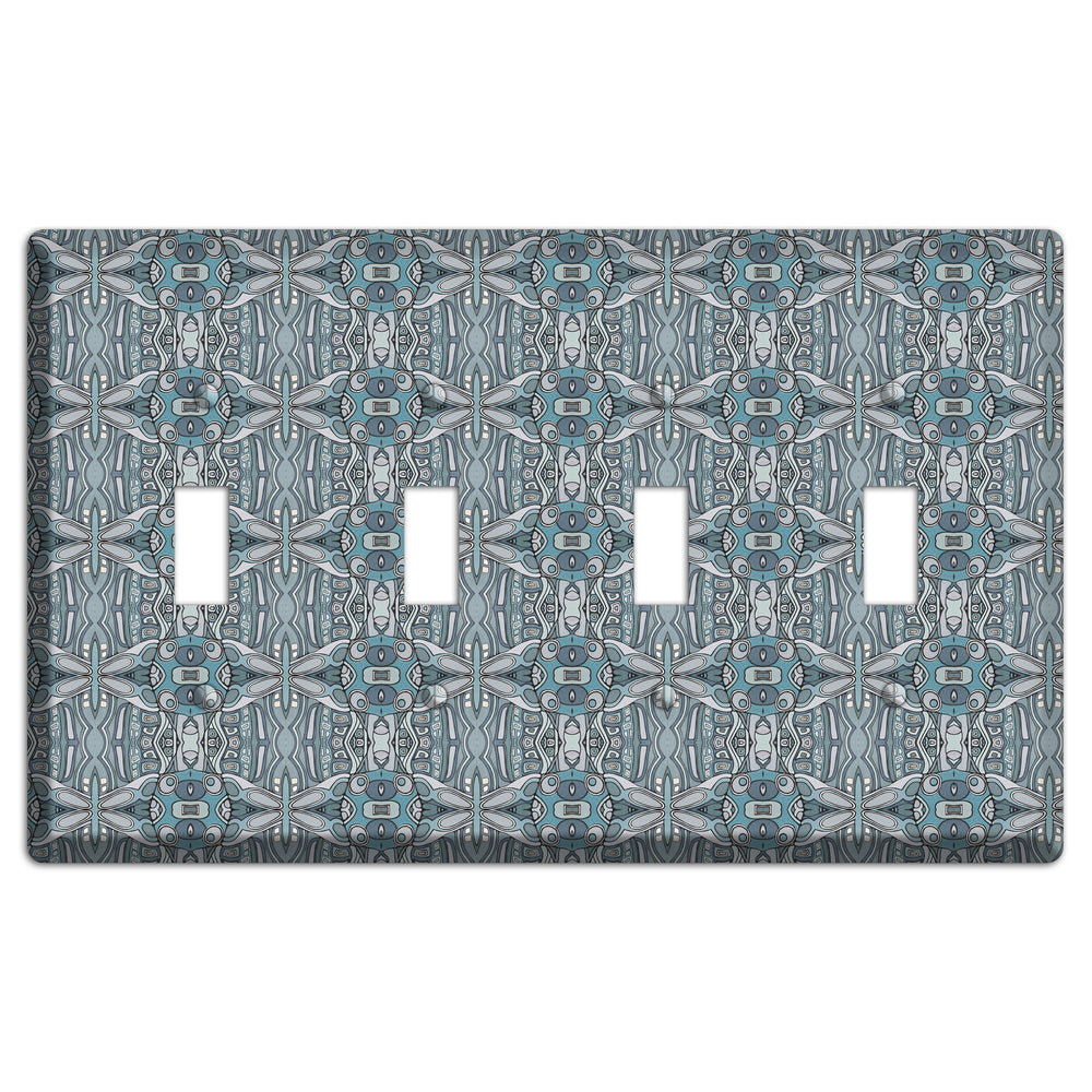Blue Tapestry 4 Toggle Wallplate