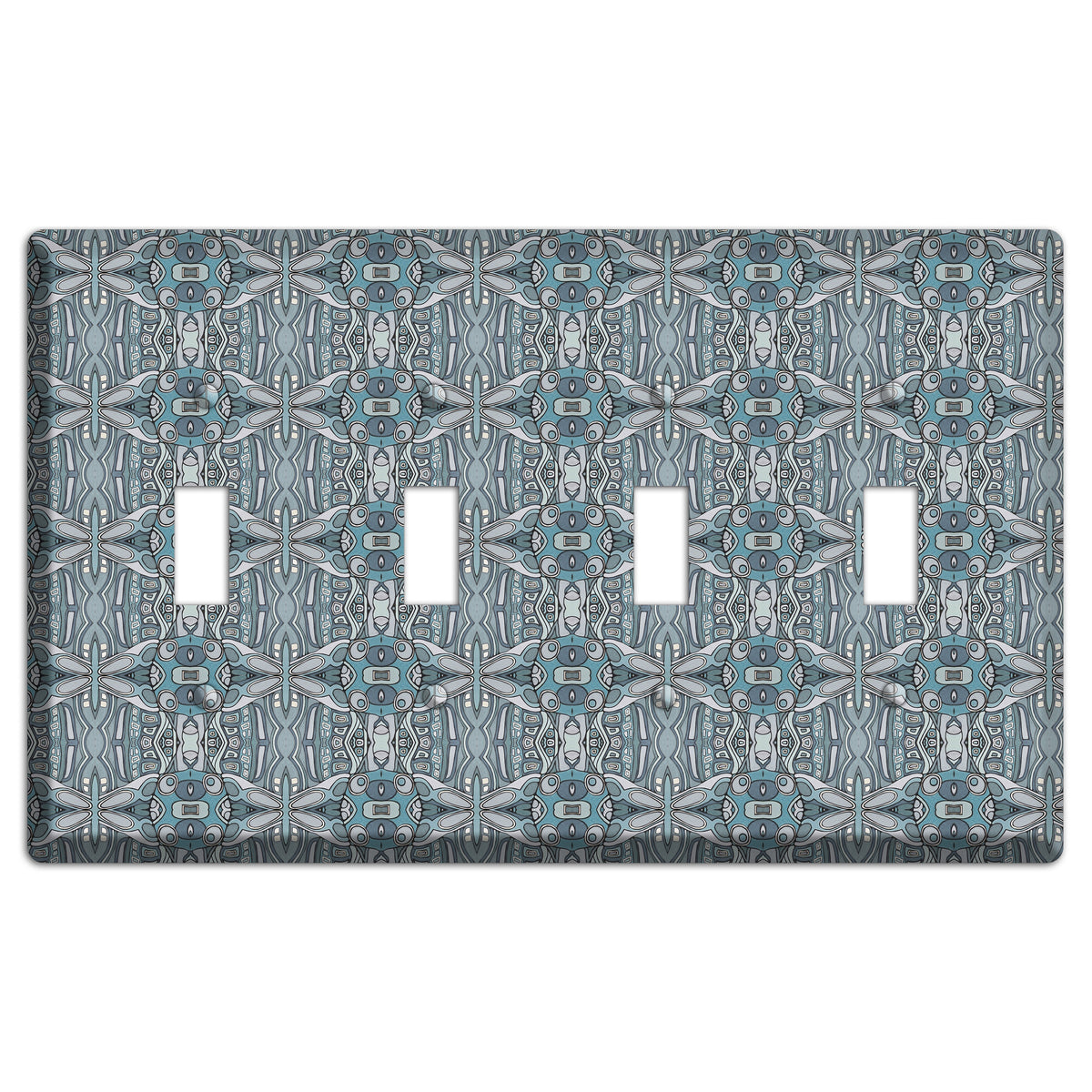 Blue Tapestry 4 Toggle Wallplate