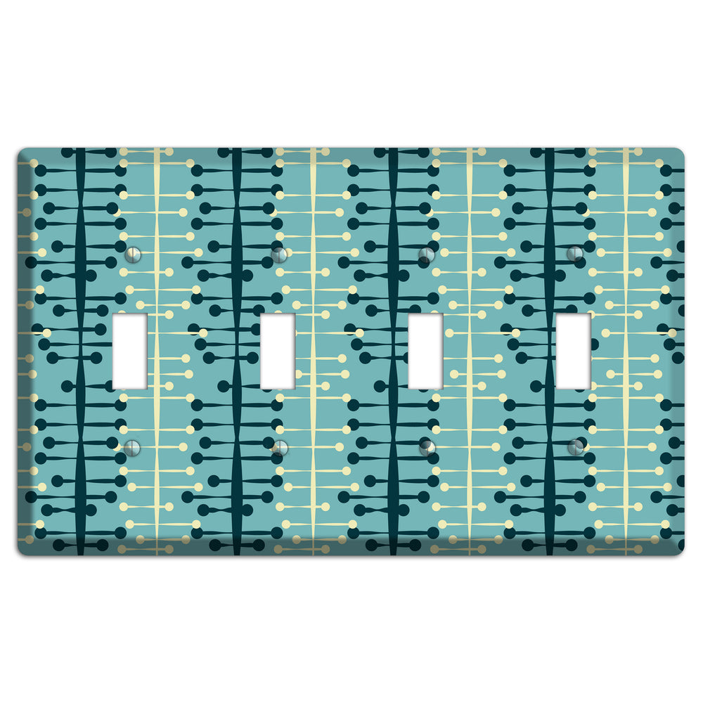 Mid Century Twist 4 Toggle Wallplate