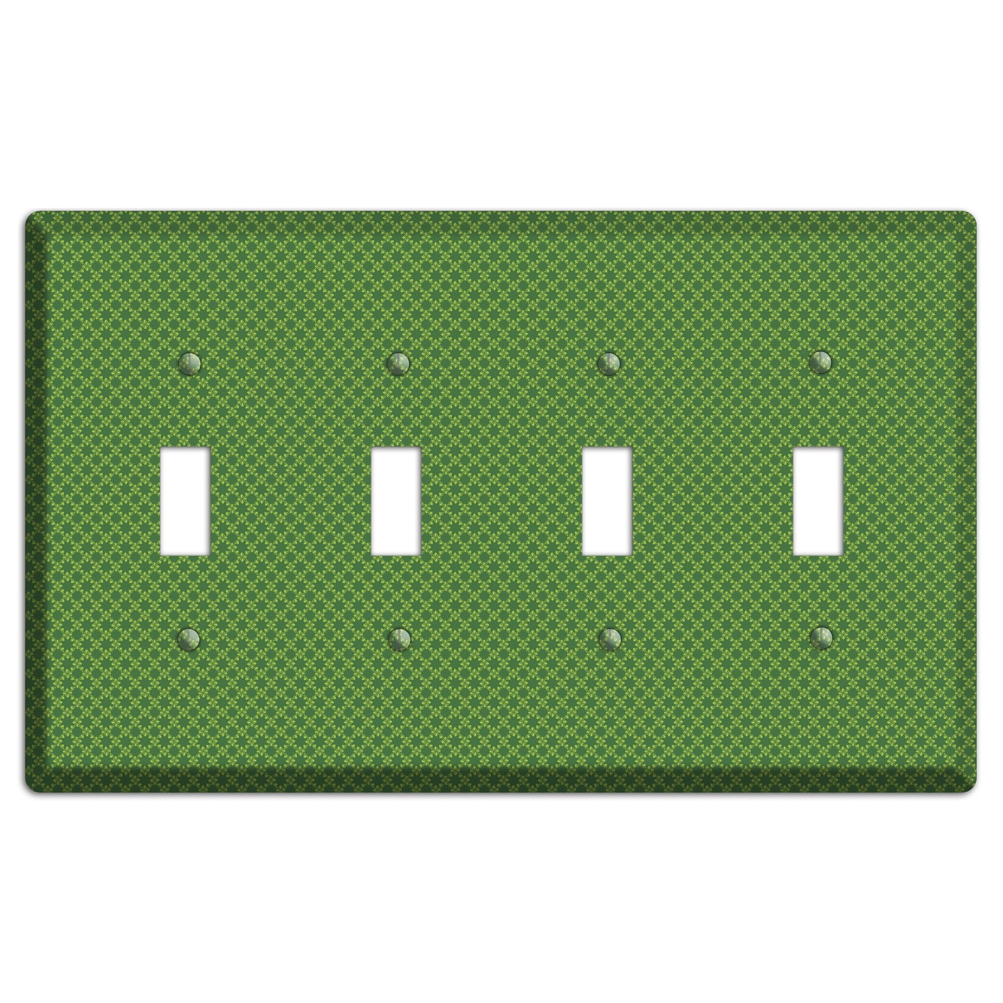 Multi Green Tiny Checked Foulard 4 Toggle Wallplate