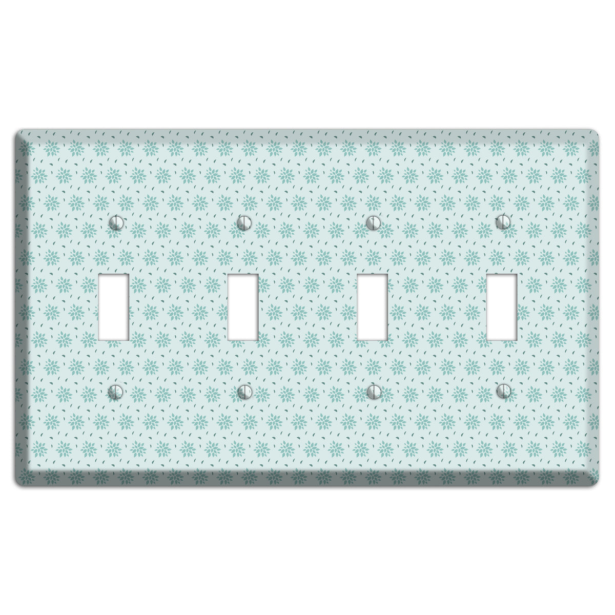Soft Blue Calico 4 Toggle Wallplate