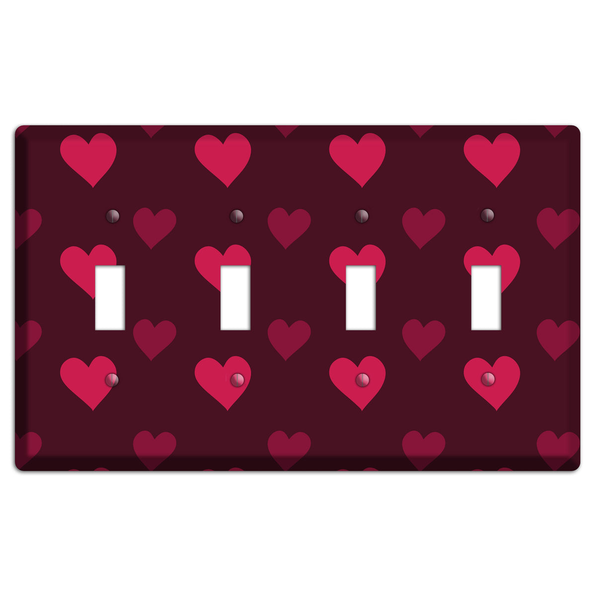 Tiled Large Hearts 4 Toggle Wallplate