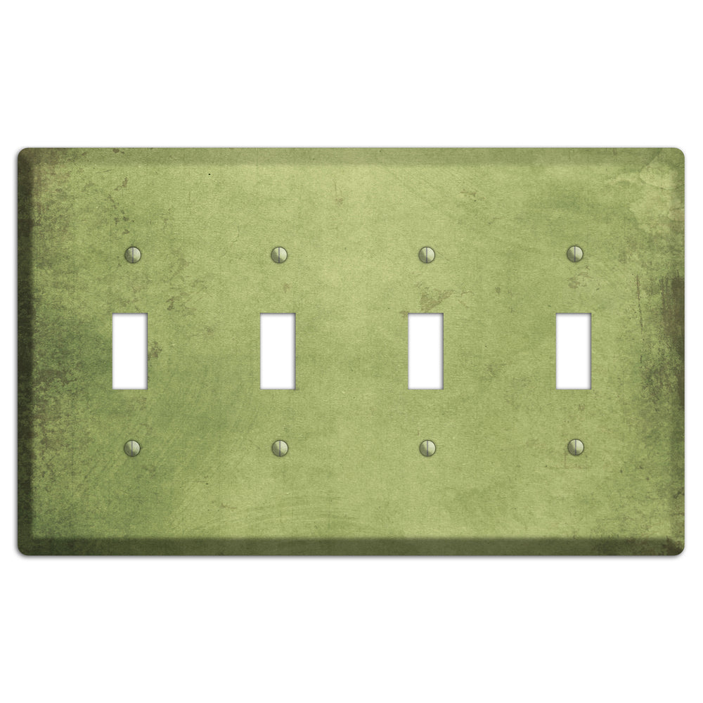 Green Smoke Vintage Grunge 4 Toggle Wallplate