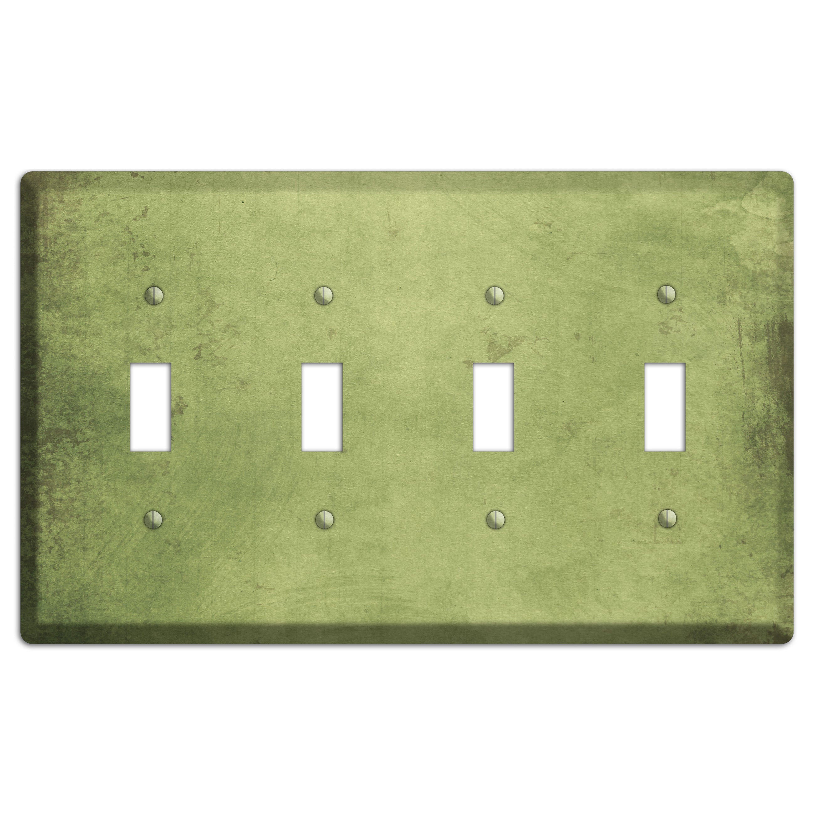 Green Smoke Vintage Grunge 4 Toggle Wallplate