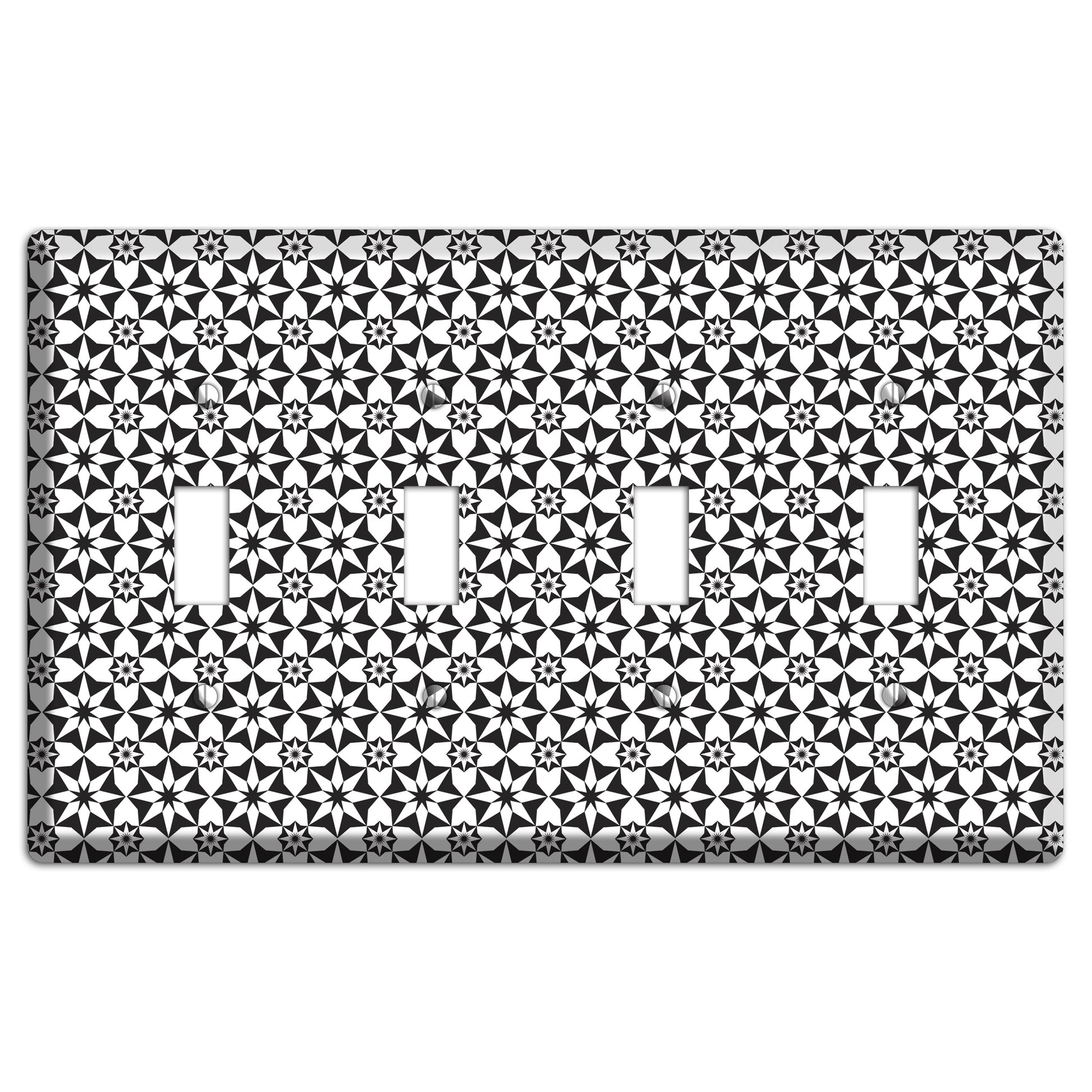White with Black Foulard 2 4 Toggle Wallplate